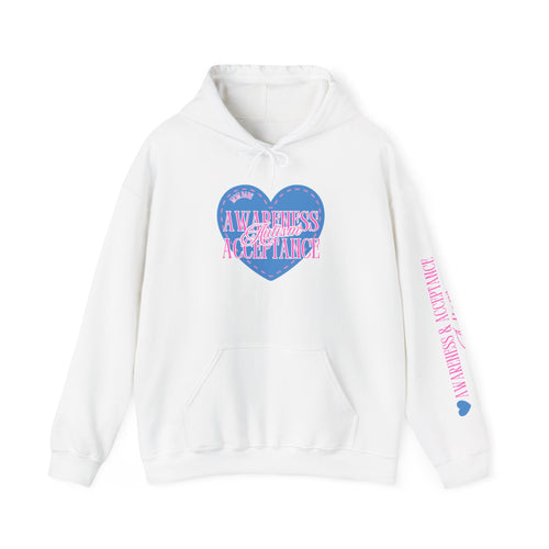 Autism Awareness and Acceptance — Stitched Heart Hoodie