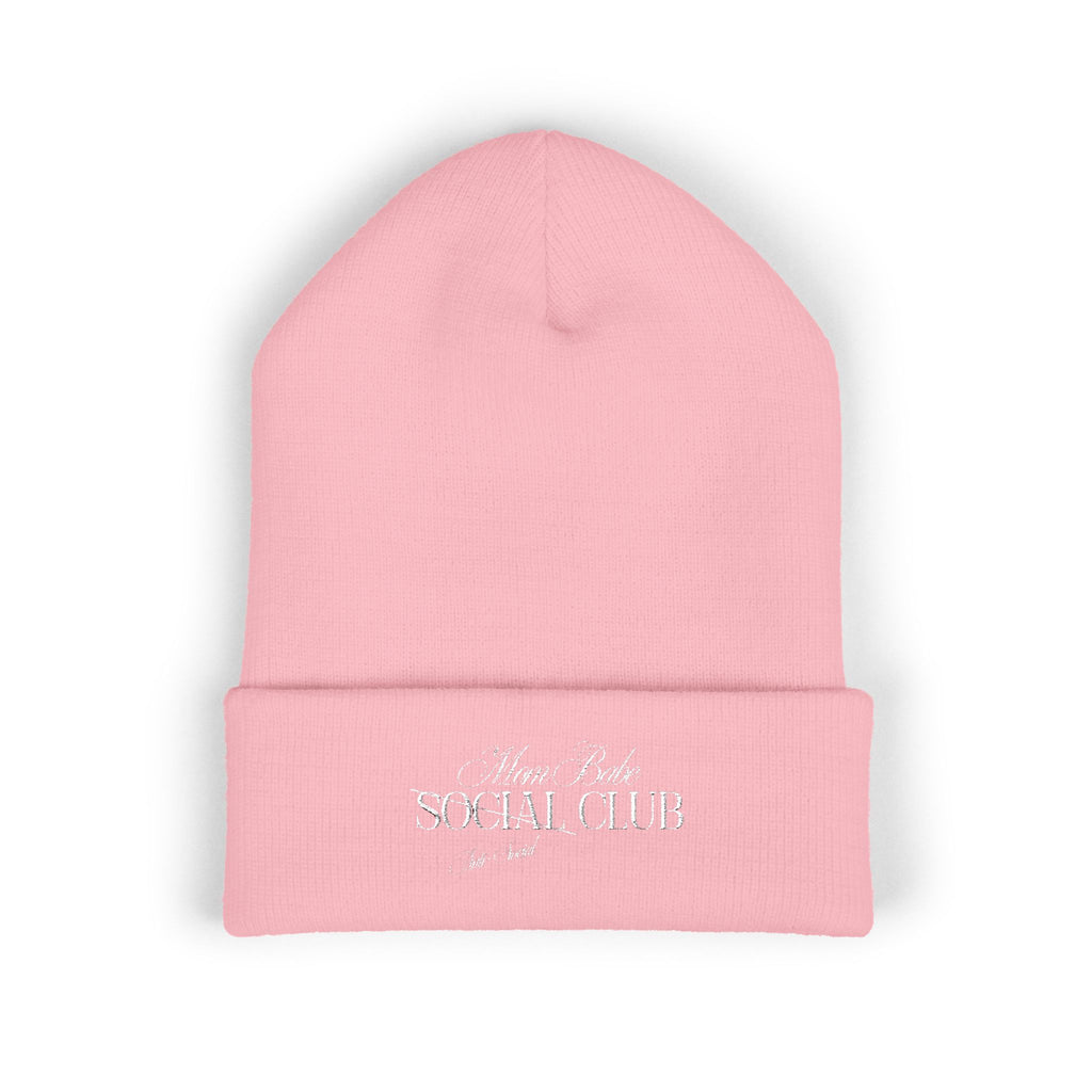 Mom Babe Anti-Social Club Beanie - White Embroidery