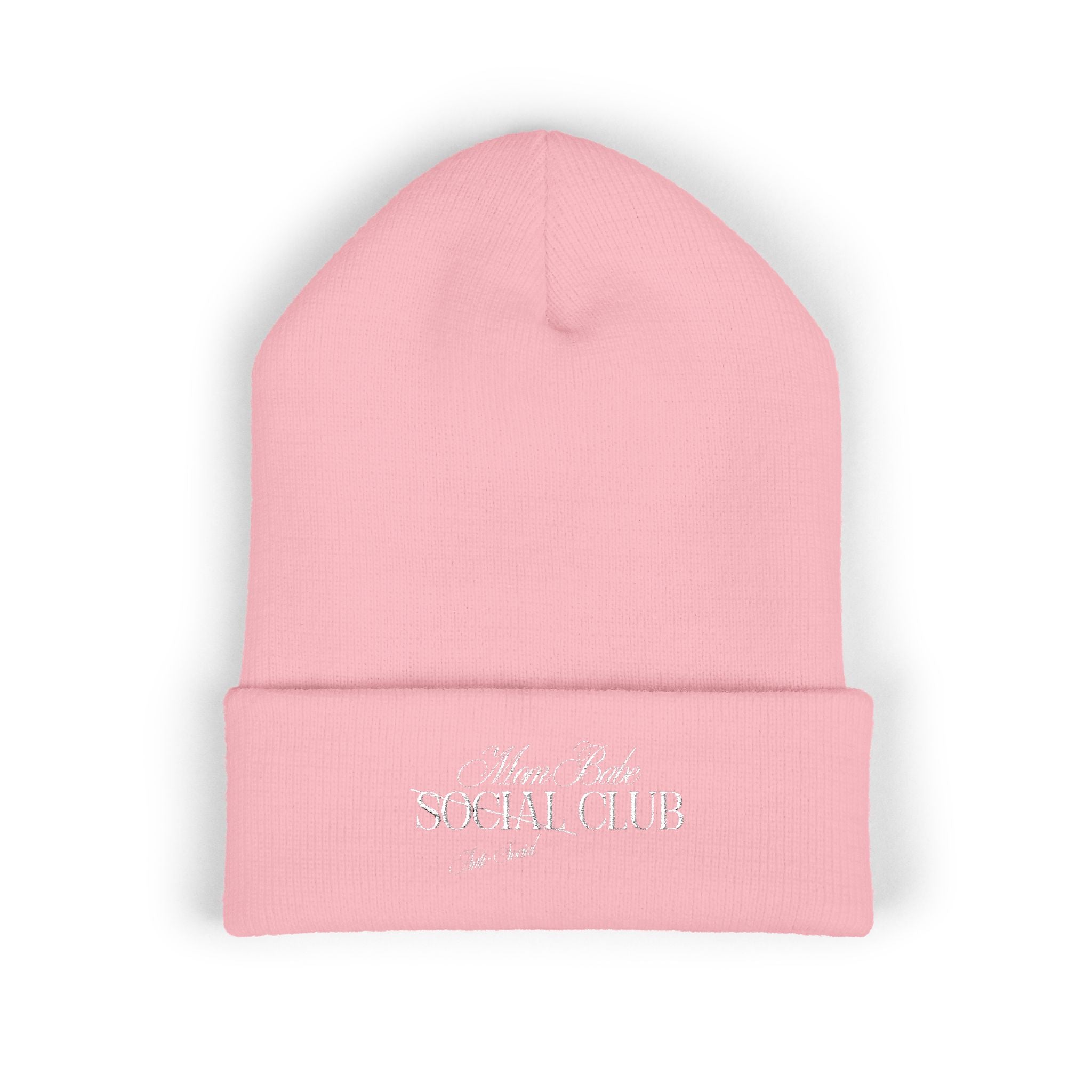 Mom Babe Anti-Social Club Beanie - White Embroidery