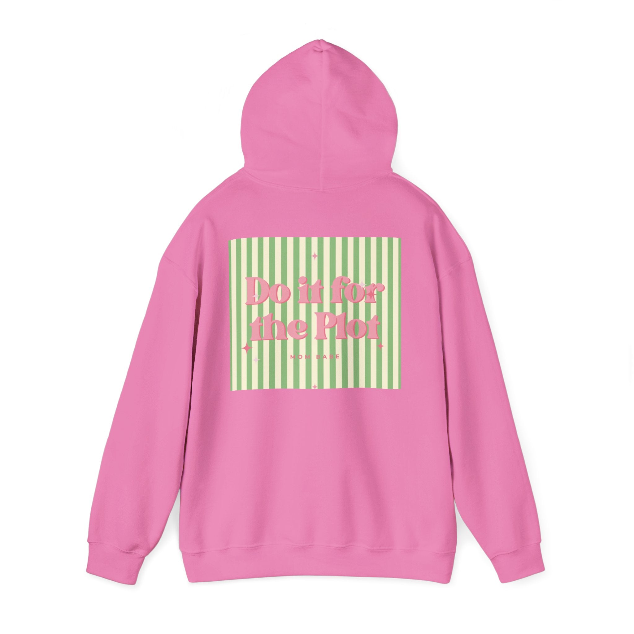Do It For The Plot Mom Babe - Striped Graphic Hoodie