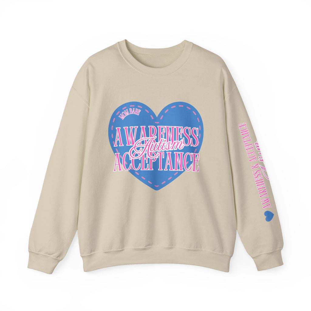 Autism Awareness and Acceptance — Stitched Heart Sweatshirt