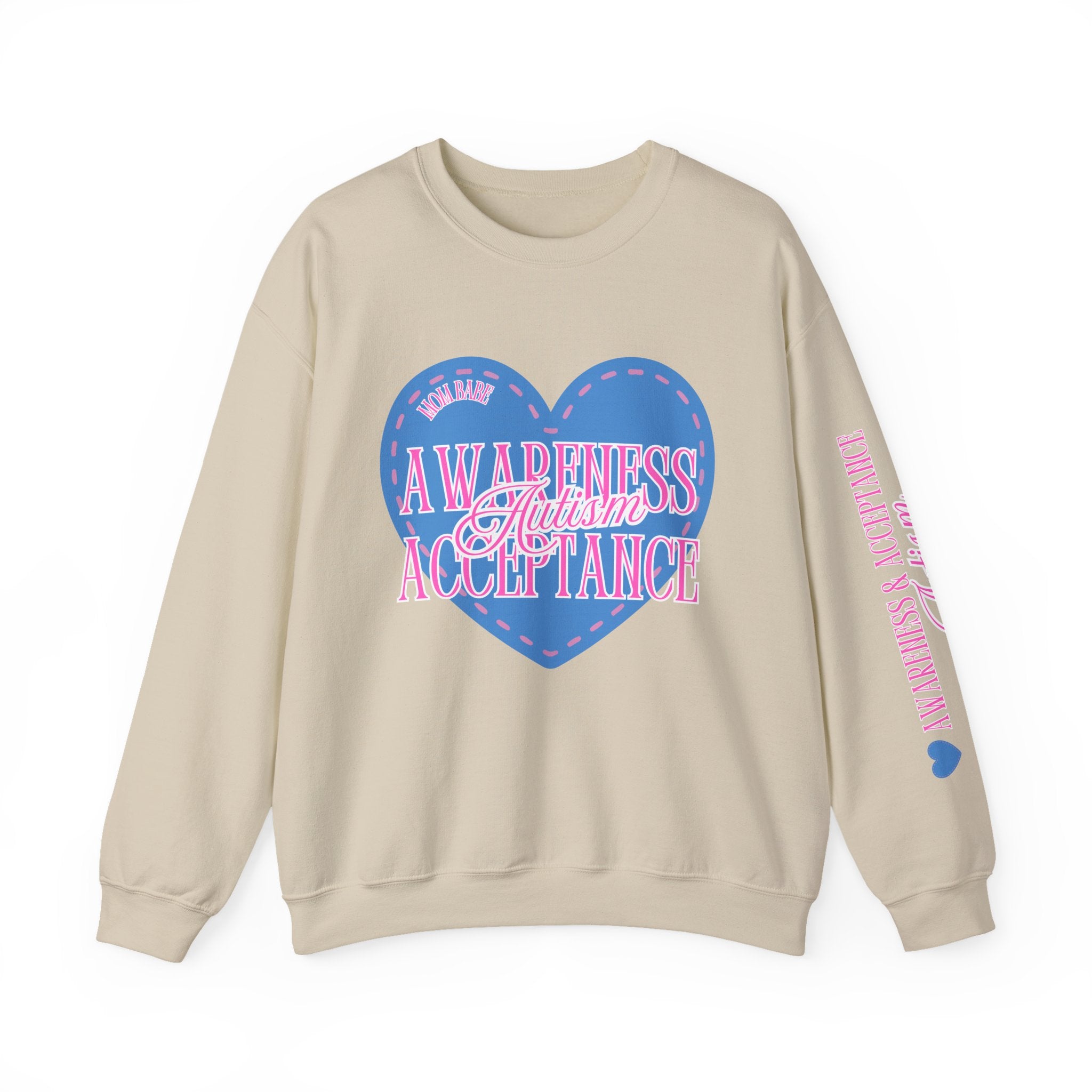 Autism Awareness and Acceptance — Stitched Heart Sweatshirt