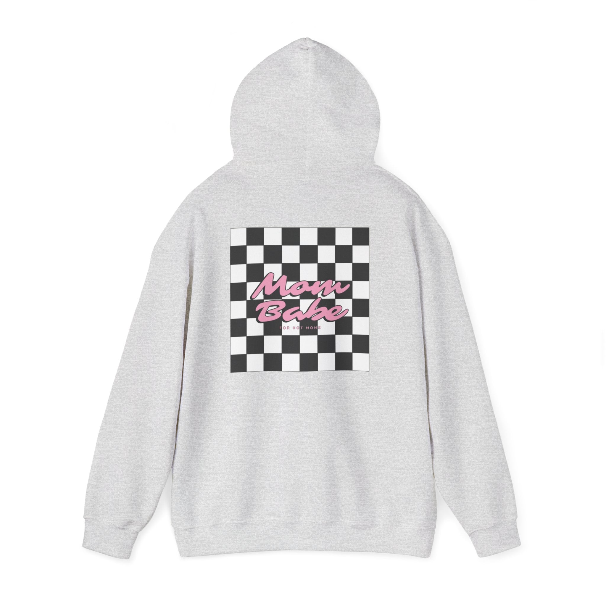 Mom Babe For Hot Moms - Checkered Graphic Hoodie