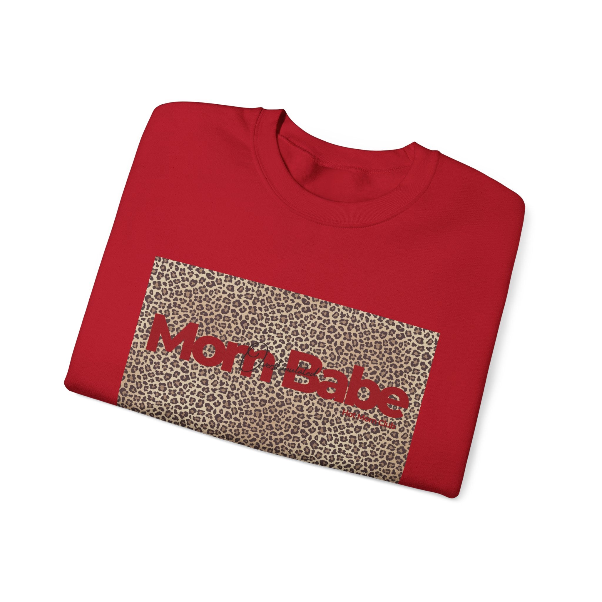 Overstimulated Mom Babe — Leopard Graphic Sweatshirt