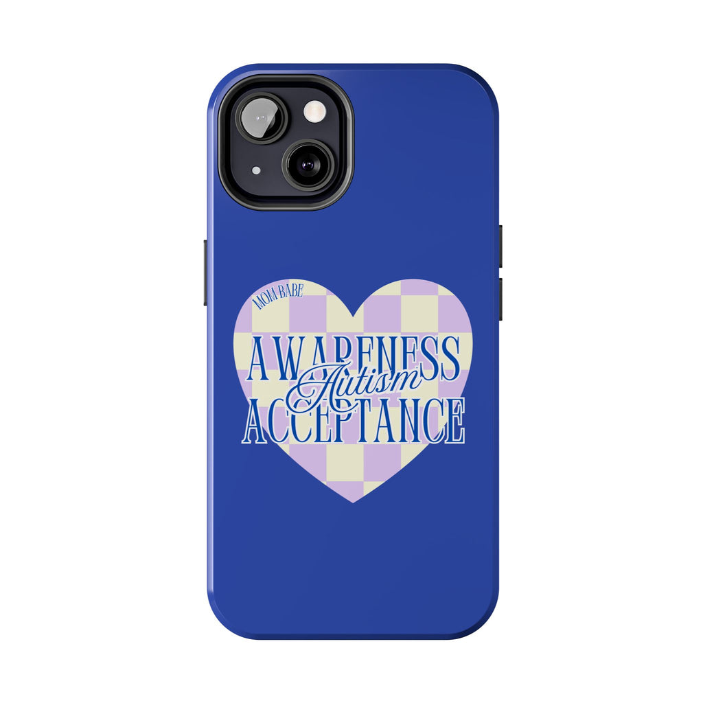 Autism Awareness and Acceptance — Checkered Heart Phone Case