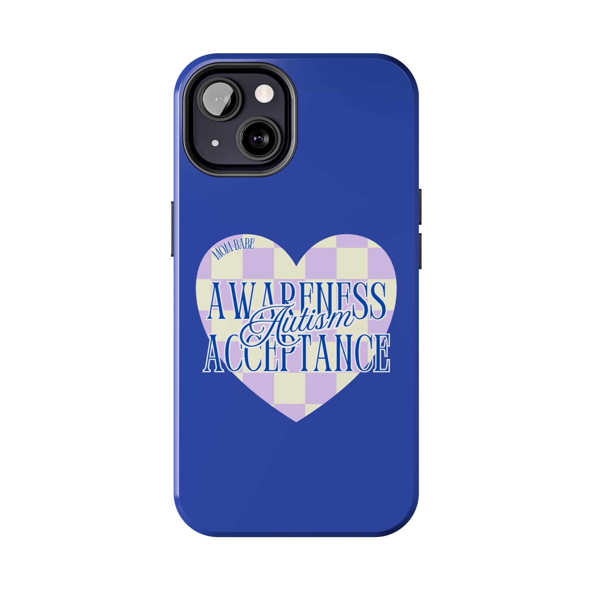 Autism Awareness and Acceptance — Checkered Heart Phone Case