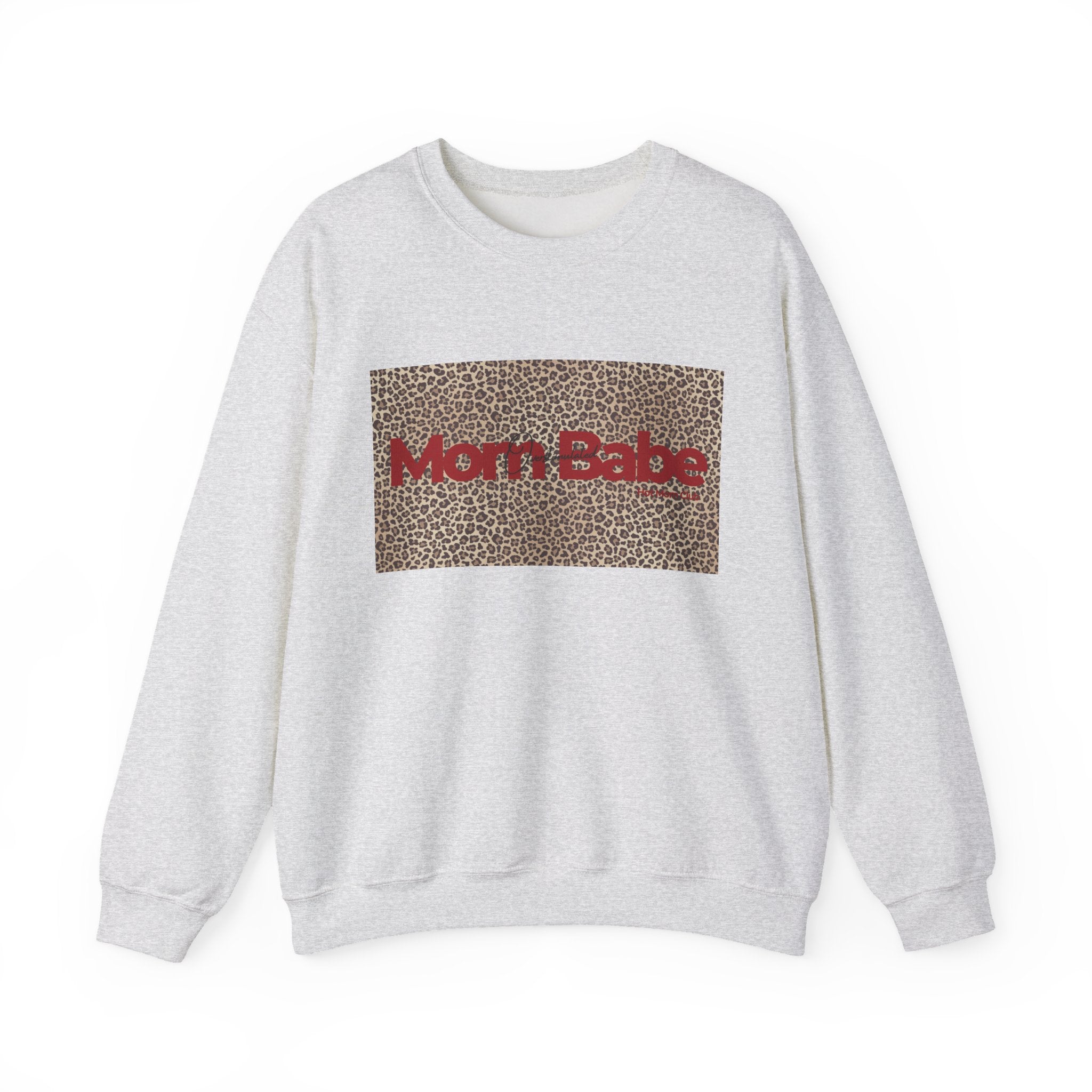Overstimulated Mom Babe — Leopard Graphic Sweatshirt