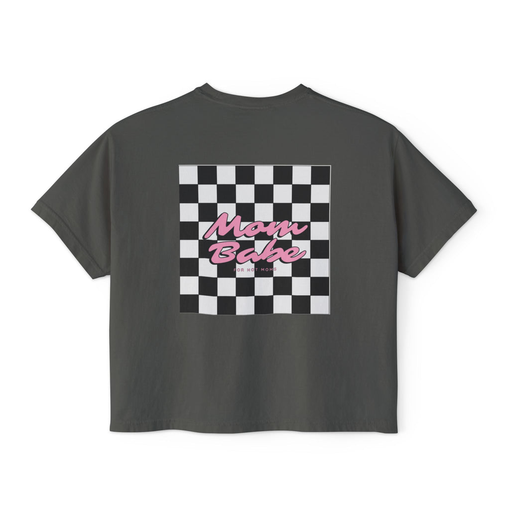 Mom Babe For Hot Moms - Checkered Graphic Tee