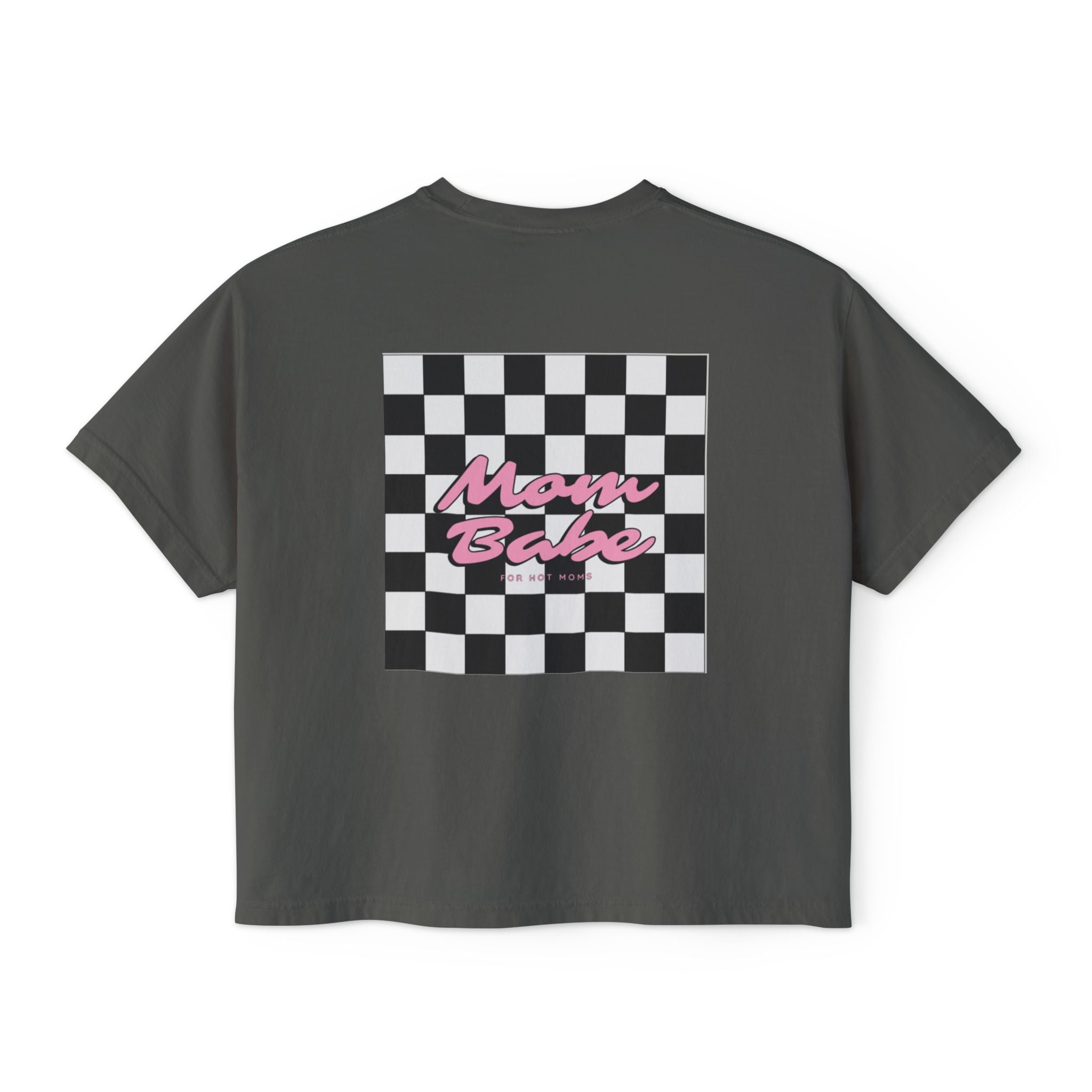 Mom Babe For Hot Moms - Checkered Graphic Tee