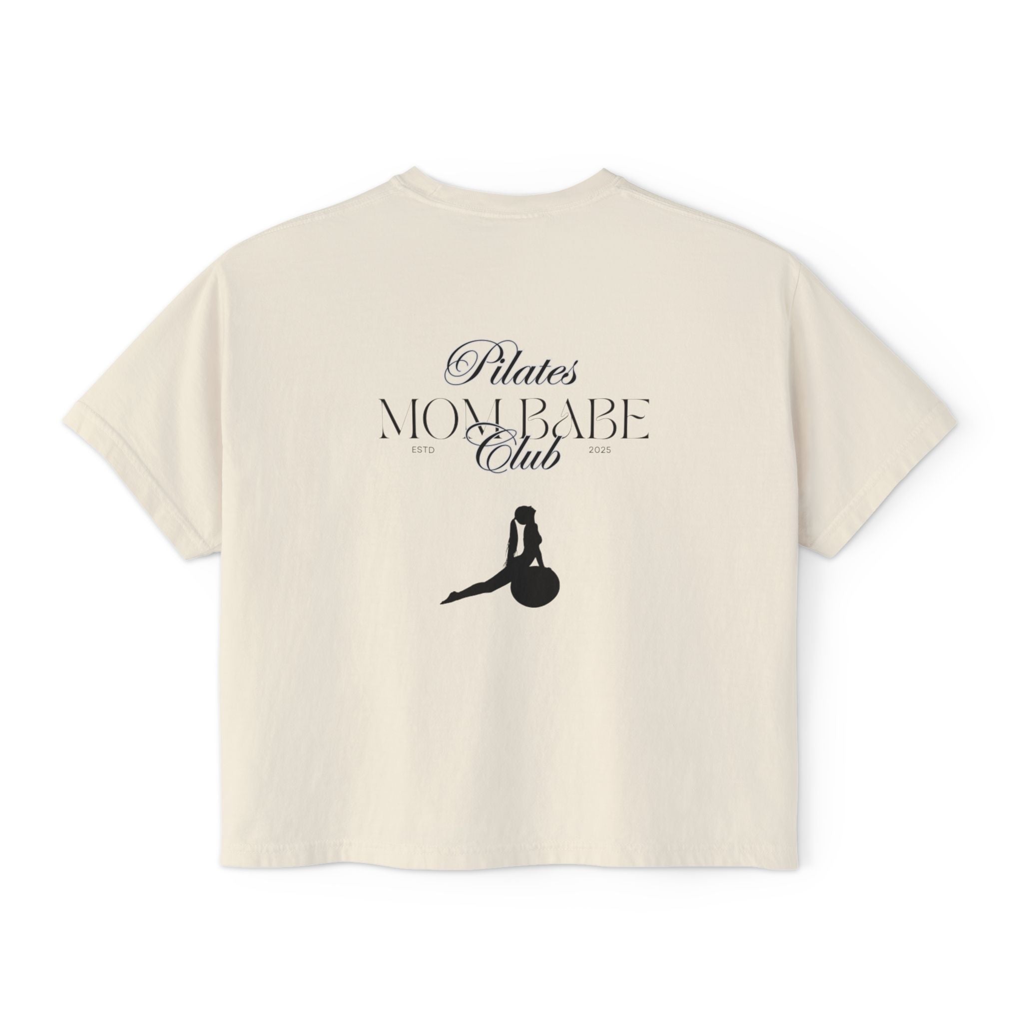Pilates Mom Babe Club — Workout Graphic Tee (Black Print)