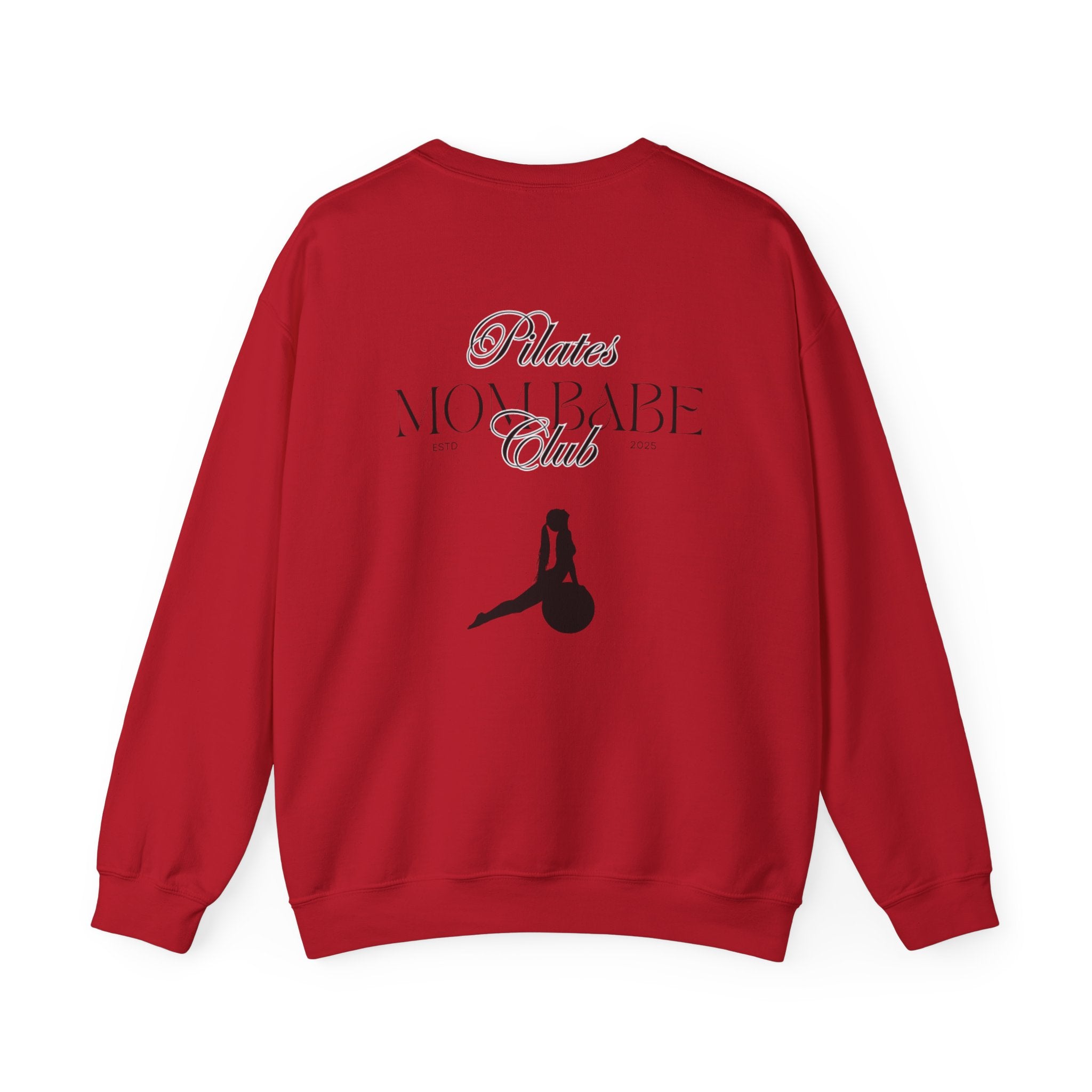 Pilates Mom Babe Club — Workout Graphic Sweatshirt (Black Print)