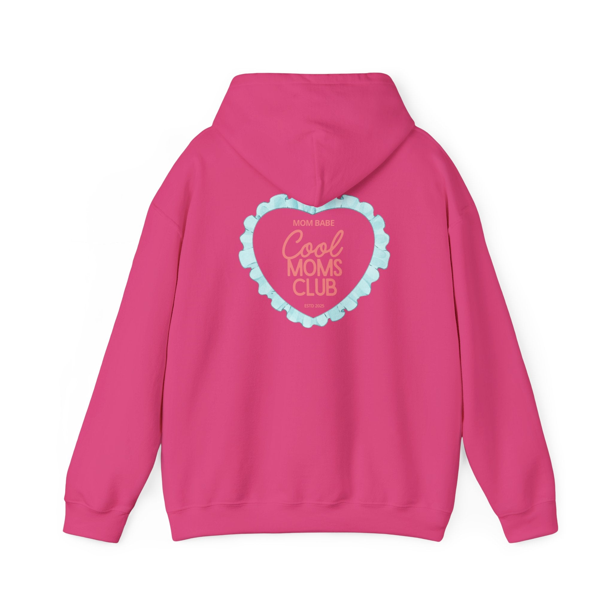 Mom Babe Cool Moms Club - Ruffled Heart Graphic Hoodie