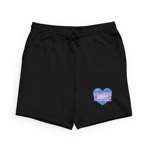 Autism Awareness and Acceptance — Stitched Heart Sweat shorts