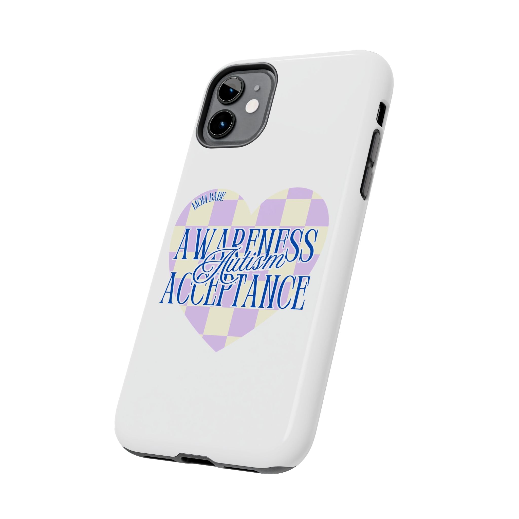 Autism Awareness and Acceptance — Checkered Heart Phone Case
