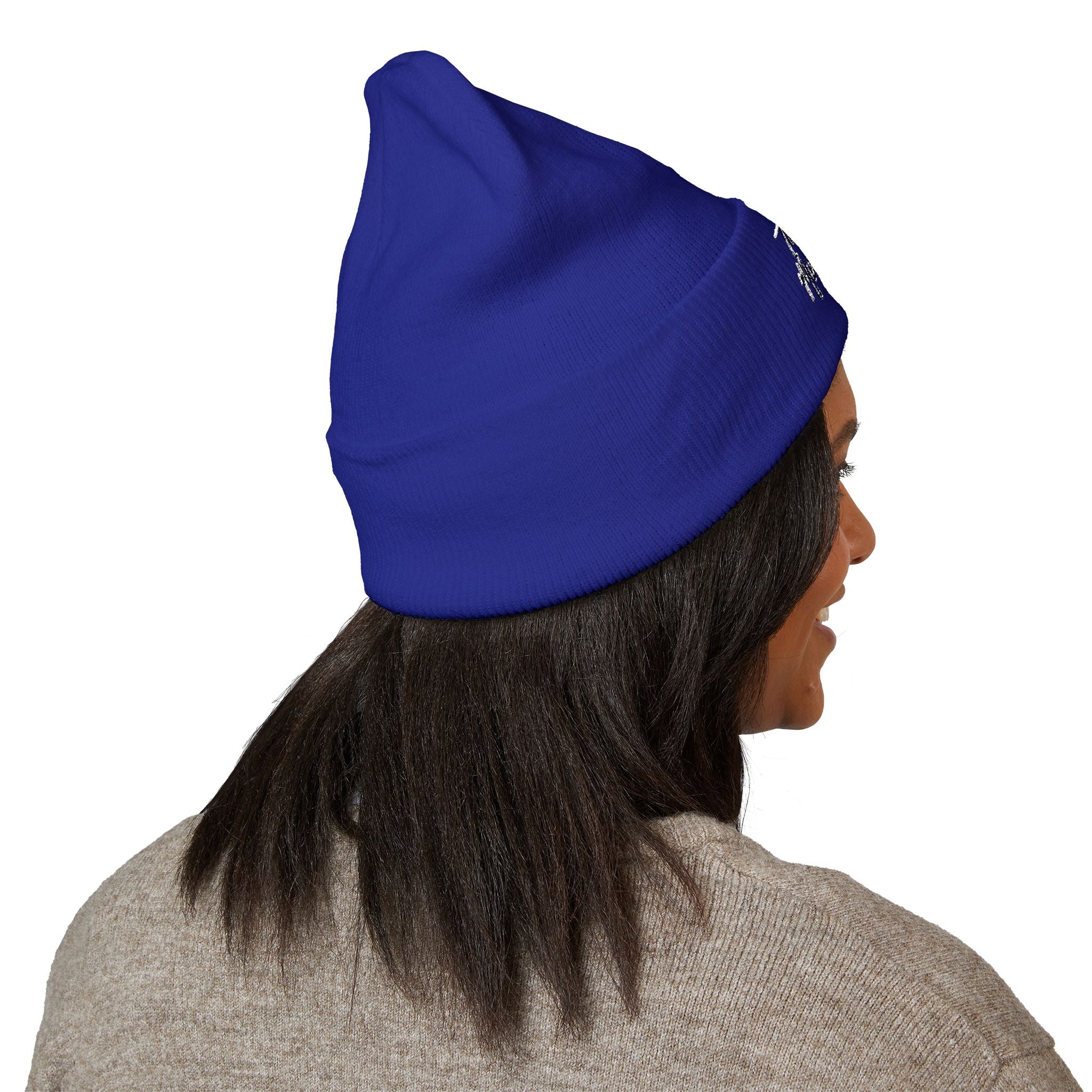 Tired AF Mom Babes Beanie - White Embroidery