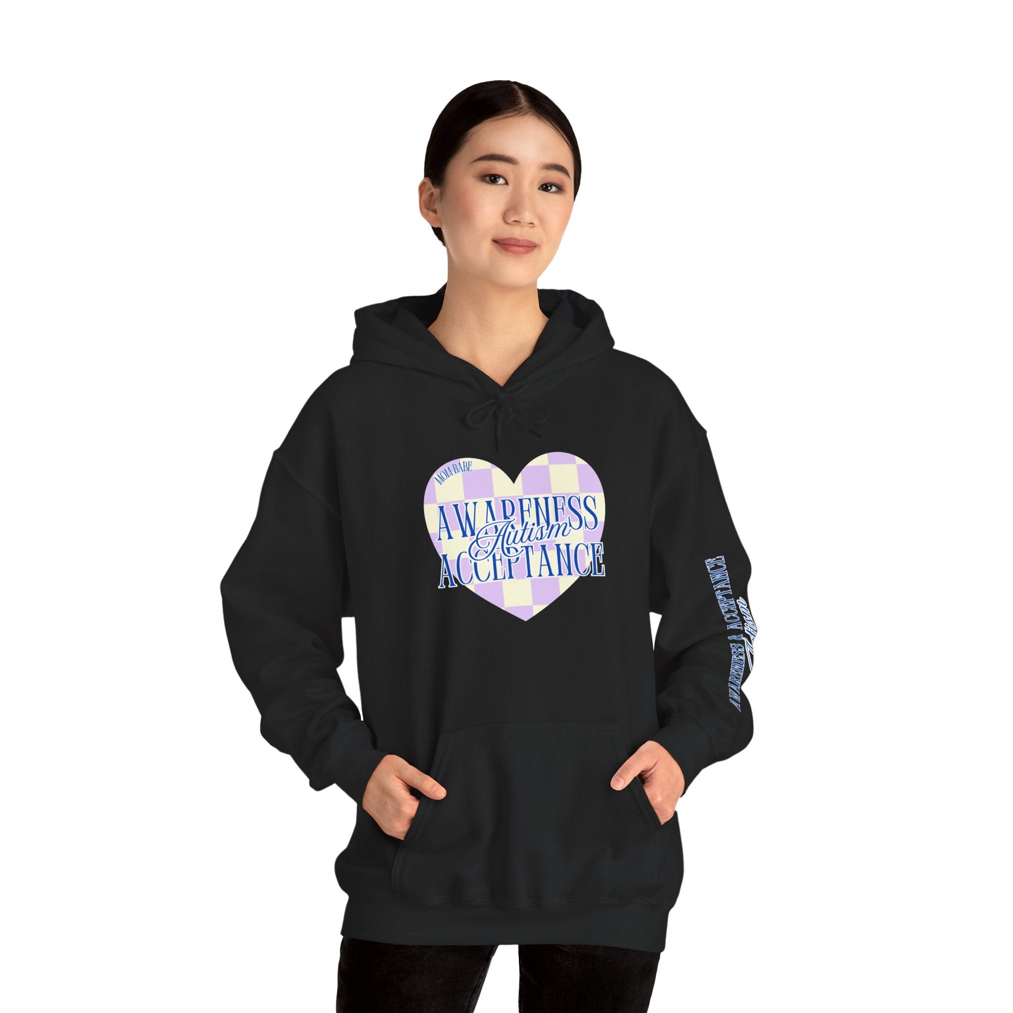 Autism Awareness and Acceptance — Checkered Heart Hoodie