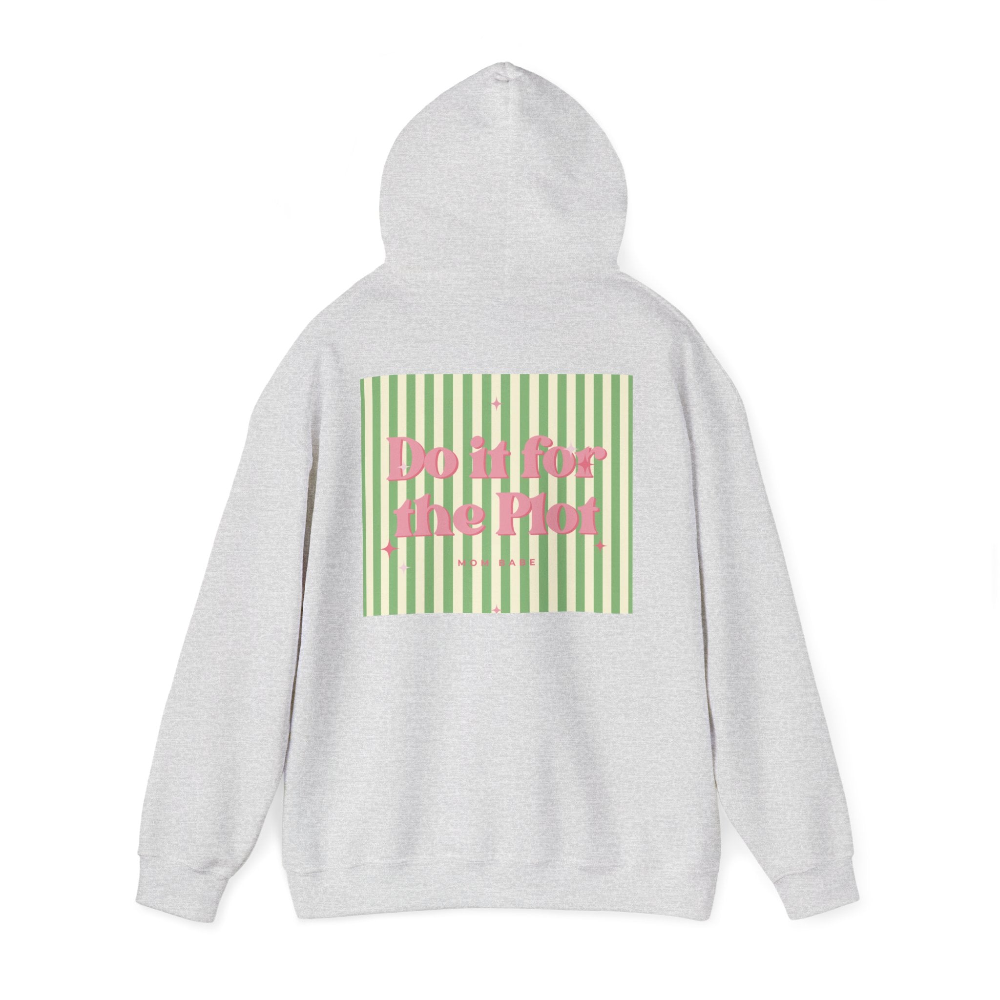 Do It For The Plot Mom Babe - Striped Graphic Hoodie