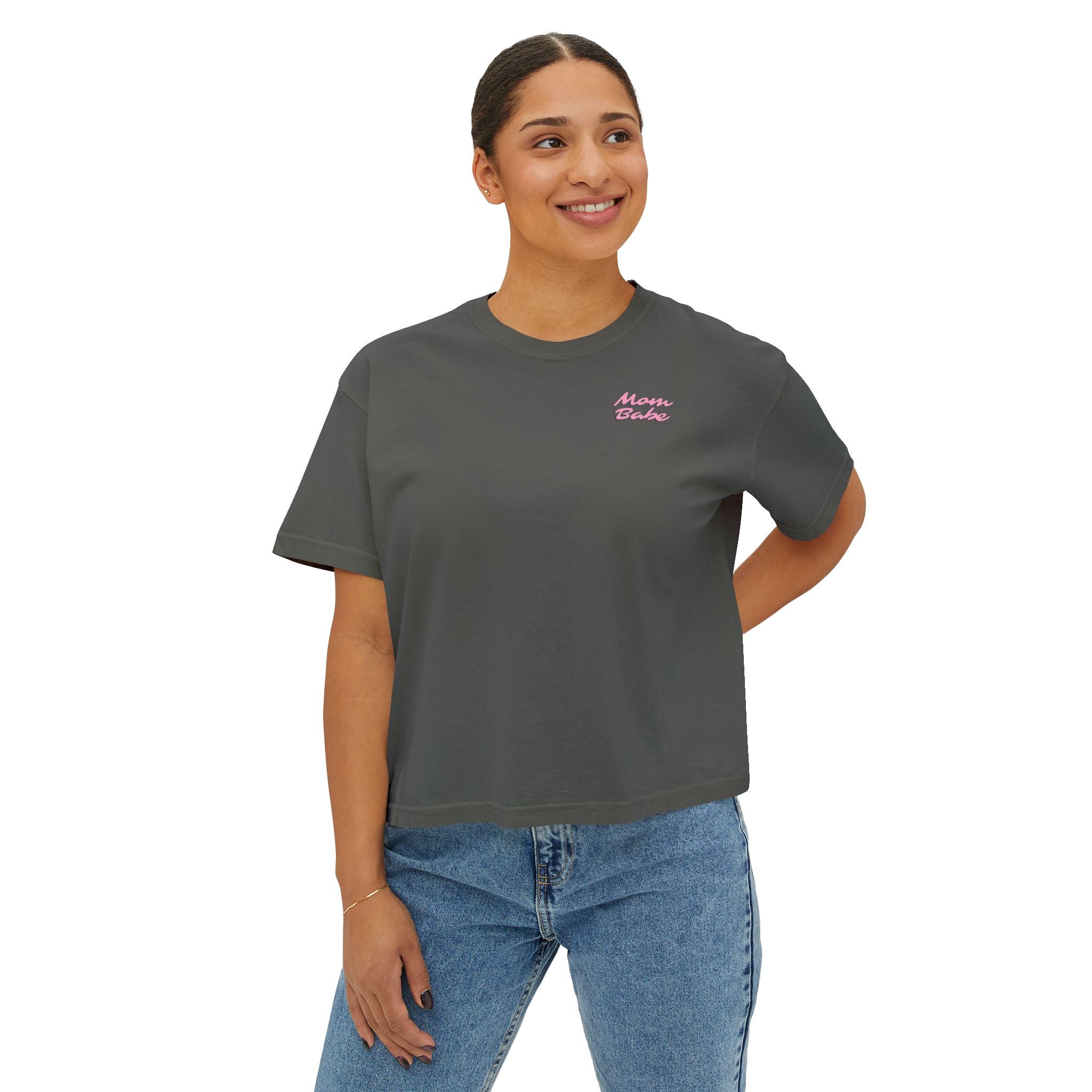 Mom Babe For Hot Moms - Checkered Graphic Tee