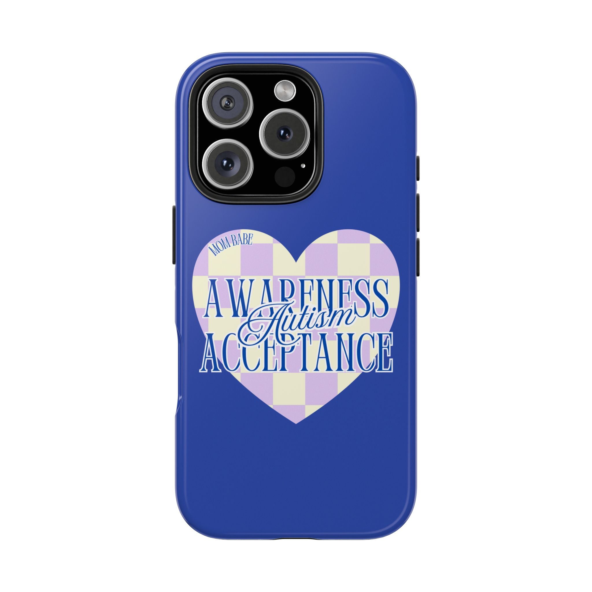 Autism Awareness and Acceptance — Checkered Heart Phone Case