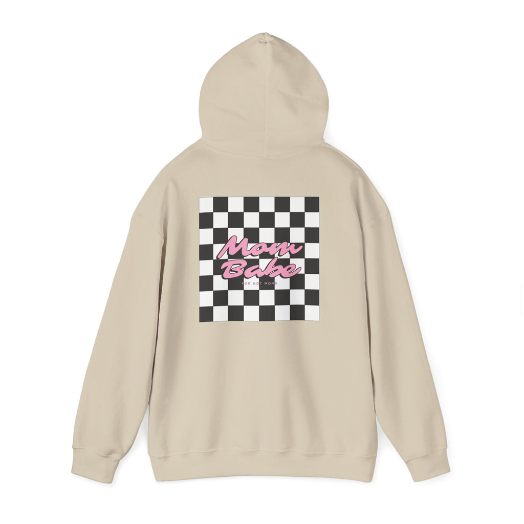 Mom Babe For Hot Moms - Checkered Graphic Hoodie
