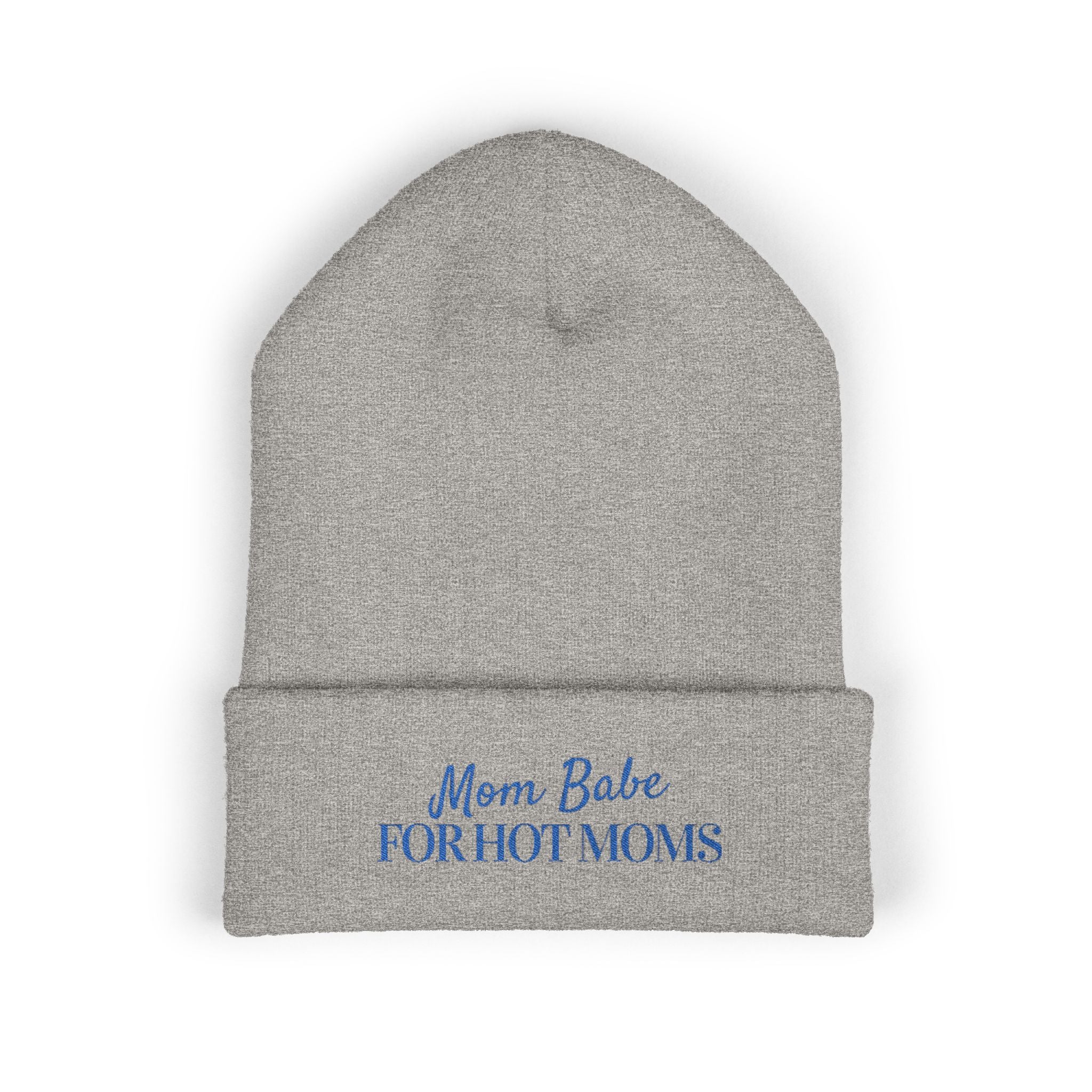 Mom Babe For Hot Moms Beanie - Blue Embroidery