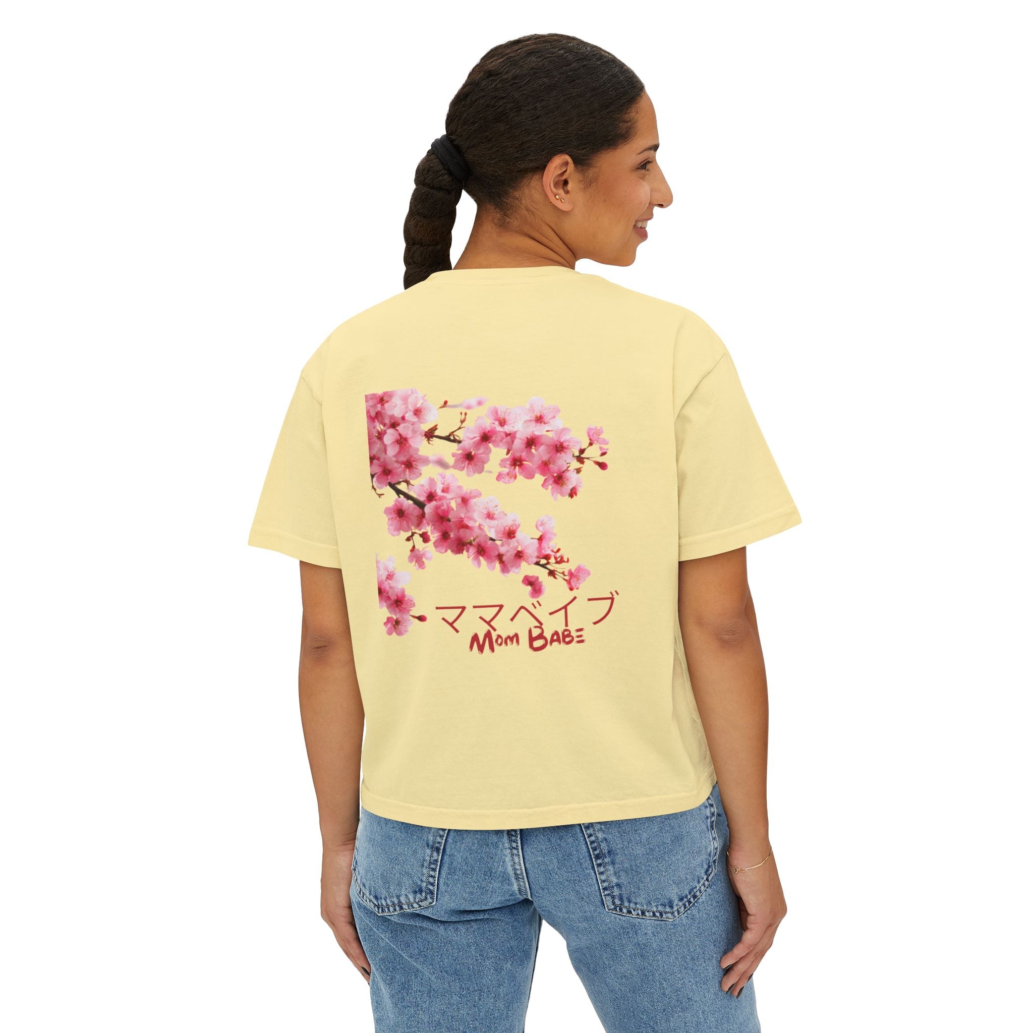 Mom Babe Cherry Blossom - Japanese Kanji Tee