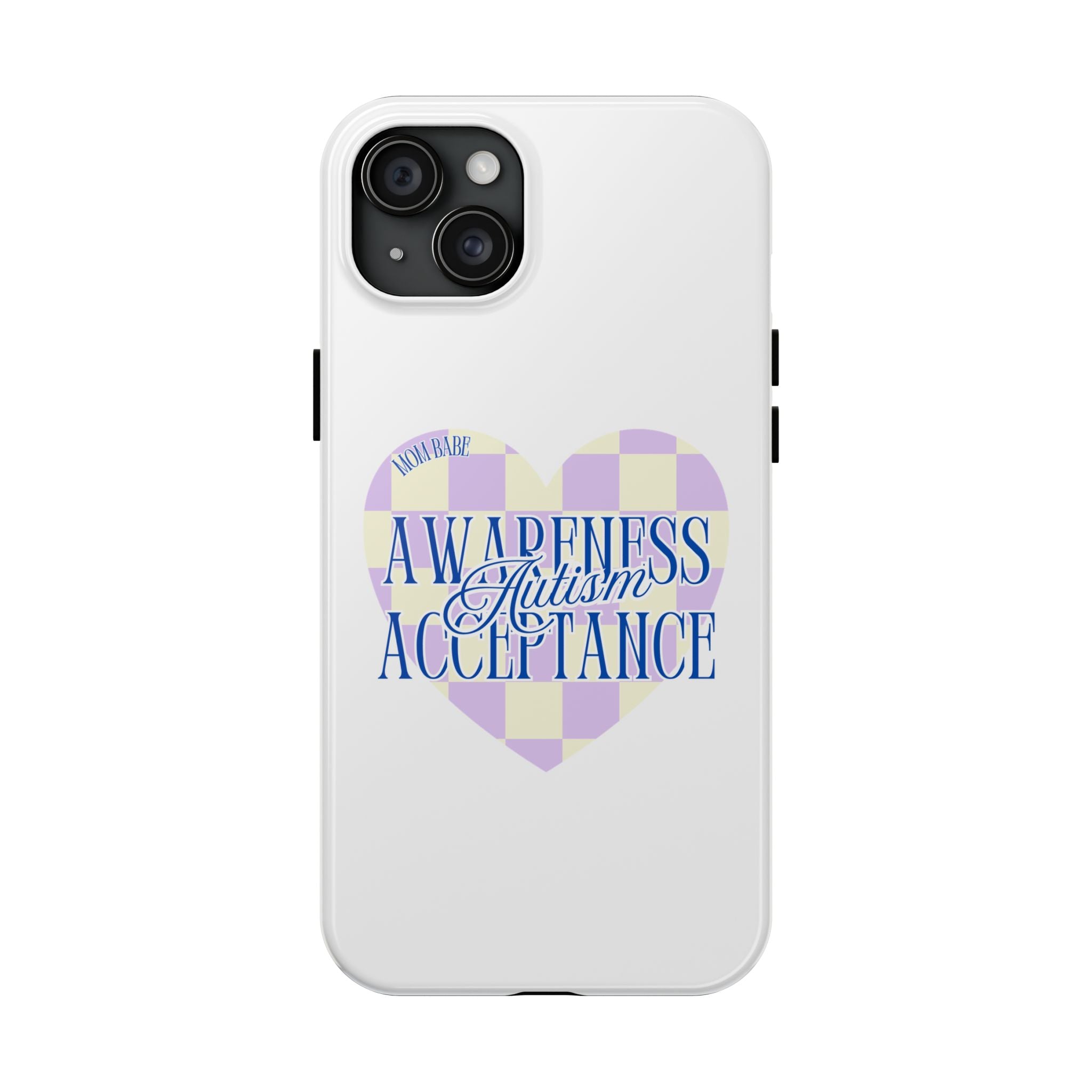 Autism Awareness and Acceptance — Checkered Heart Phone Case