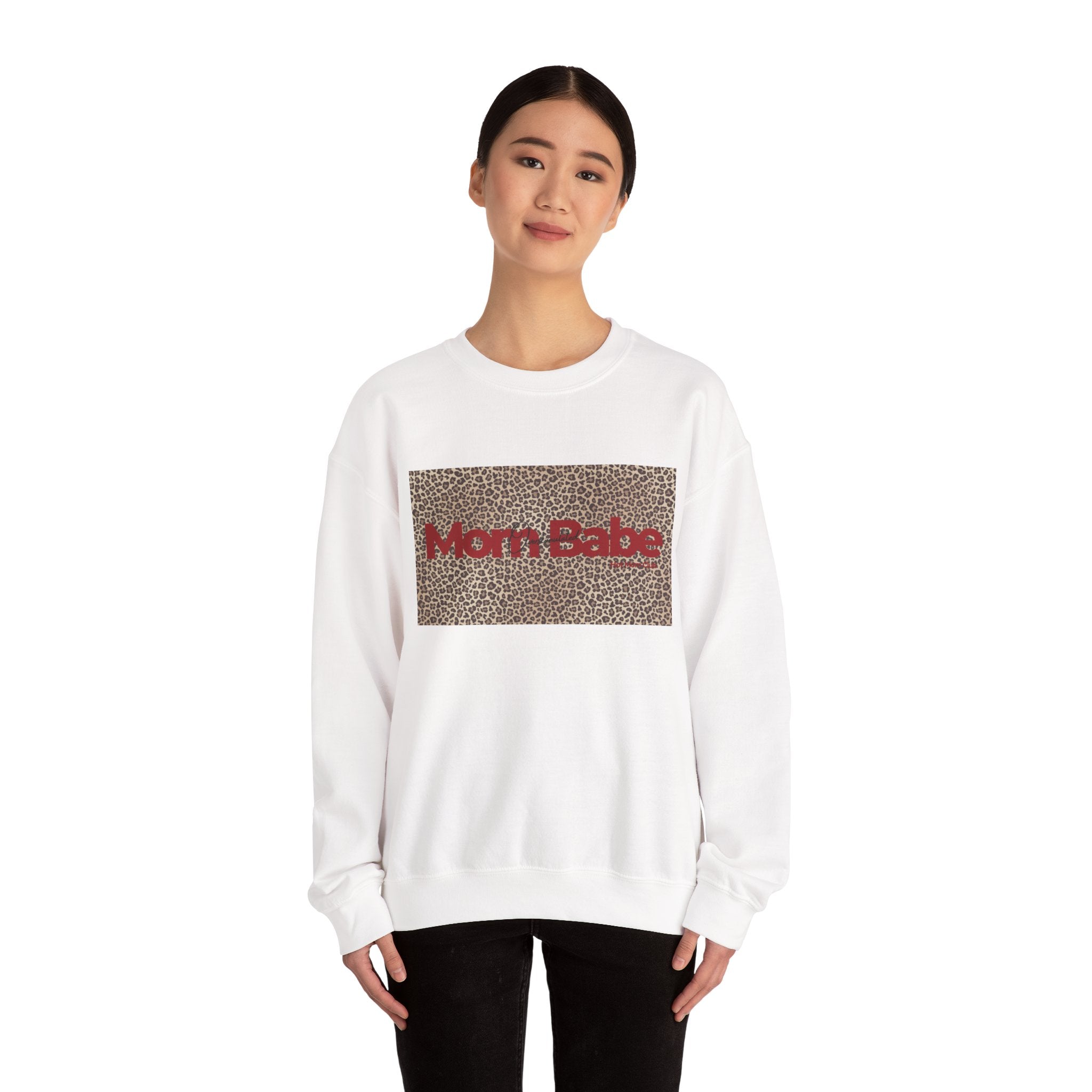 Overstimulated Mom Babe — Leopard Graphic Sweatshirt