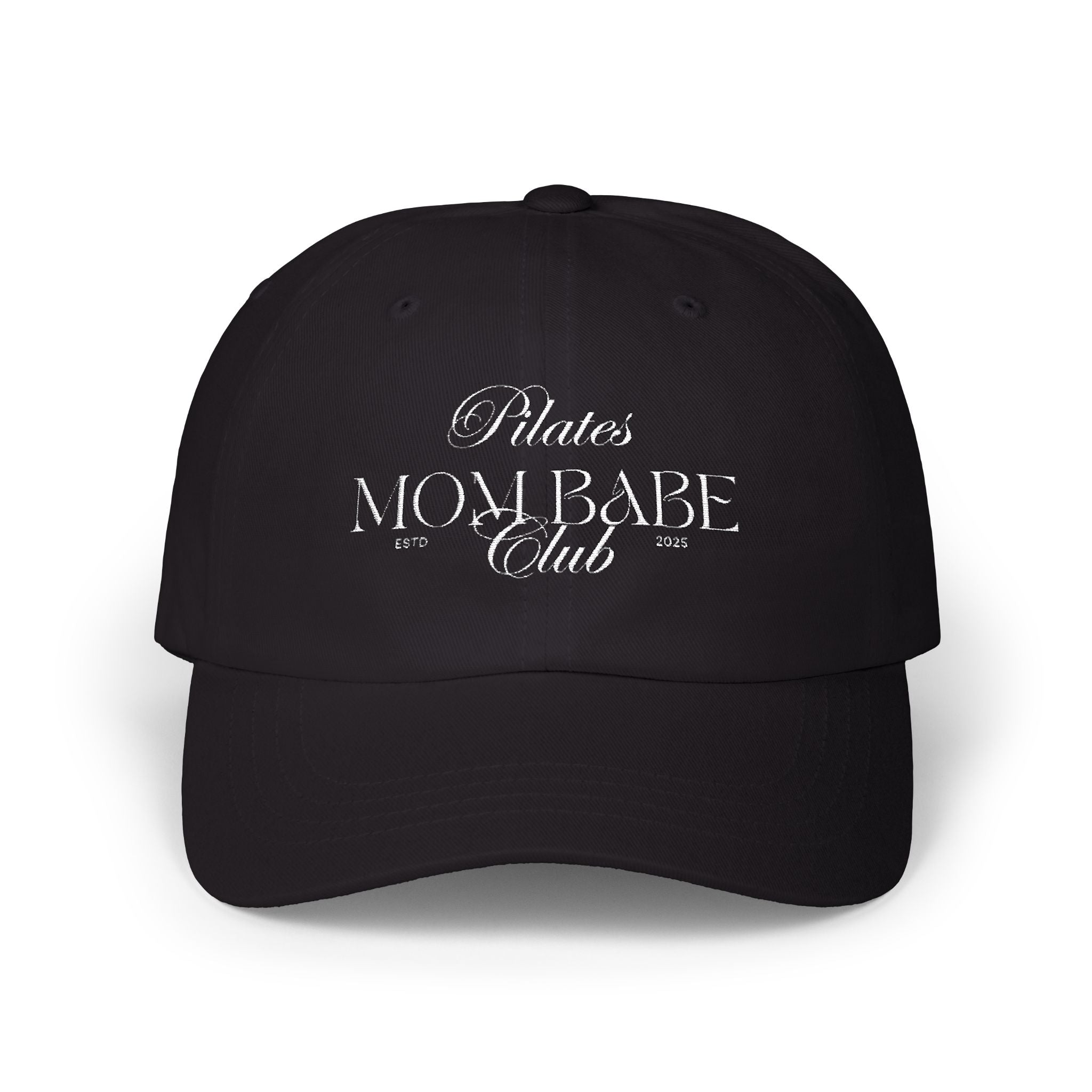 Pilates Mom Babe Club — White Embroidered Cap