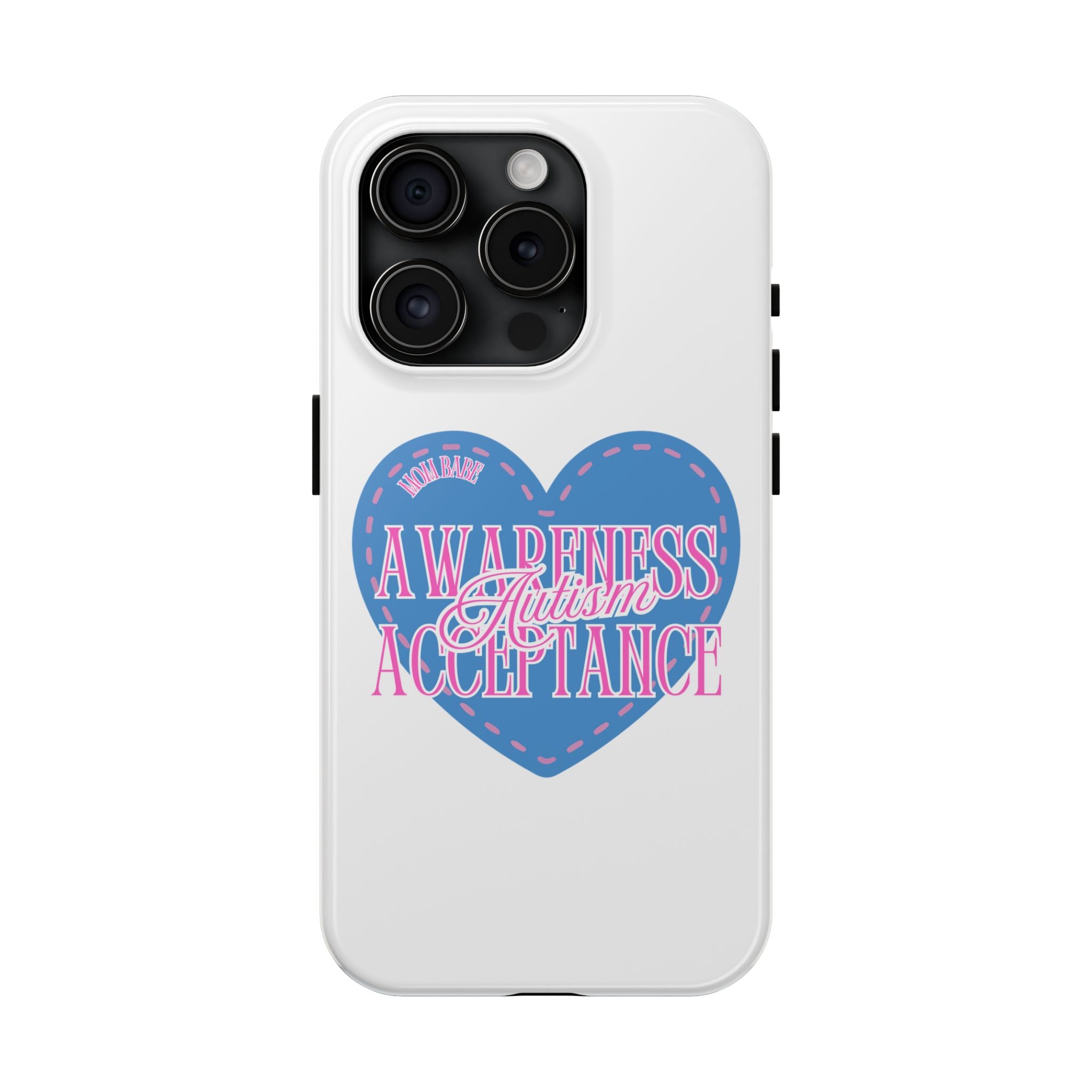 Autism Awareness and Acceptance — Stitched Heart Phone Case