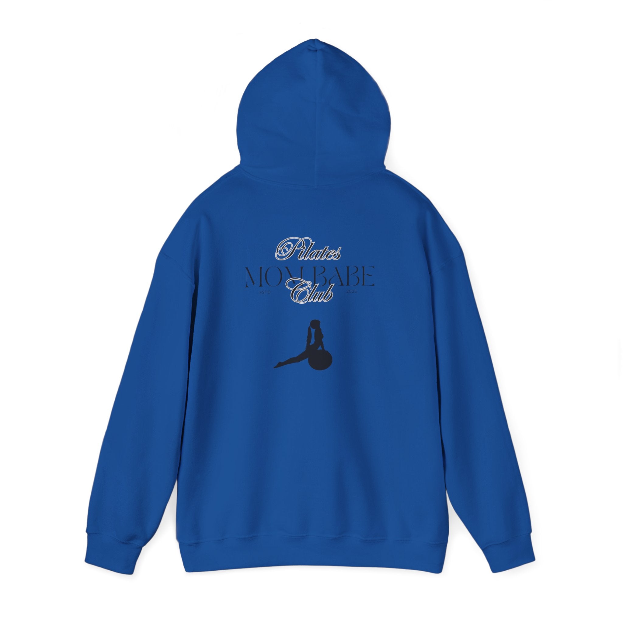 Pilates Mom Babe Club — Workout Graphic Hoodie (Black Print)