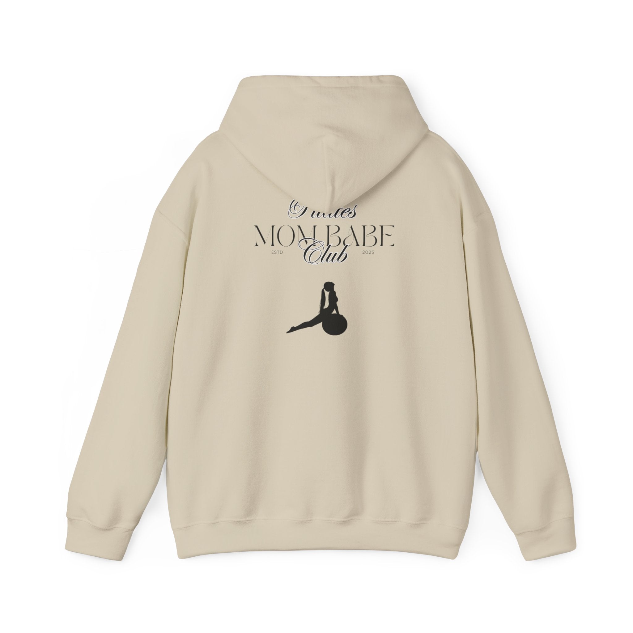 Pilates Mom Babe Club — Workout Graphic Hoodie (Black Print)