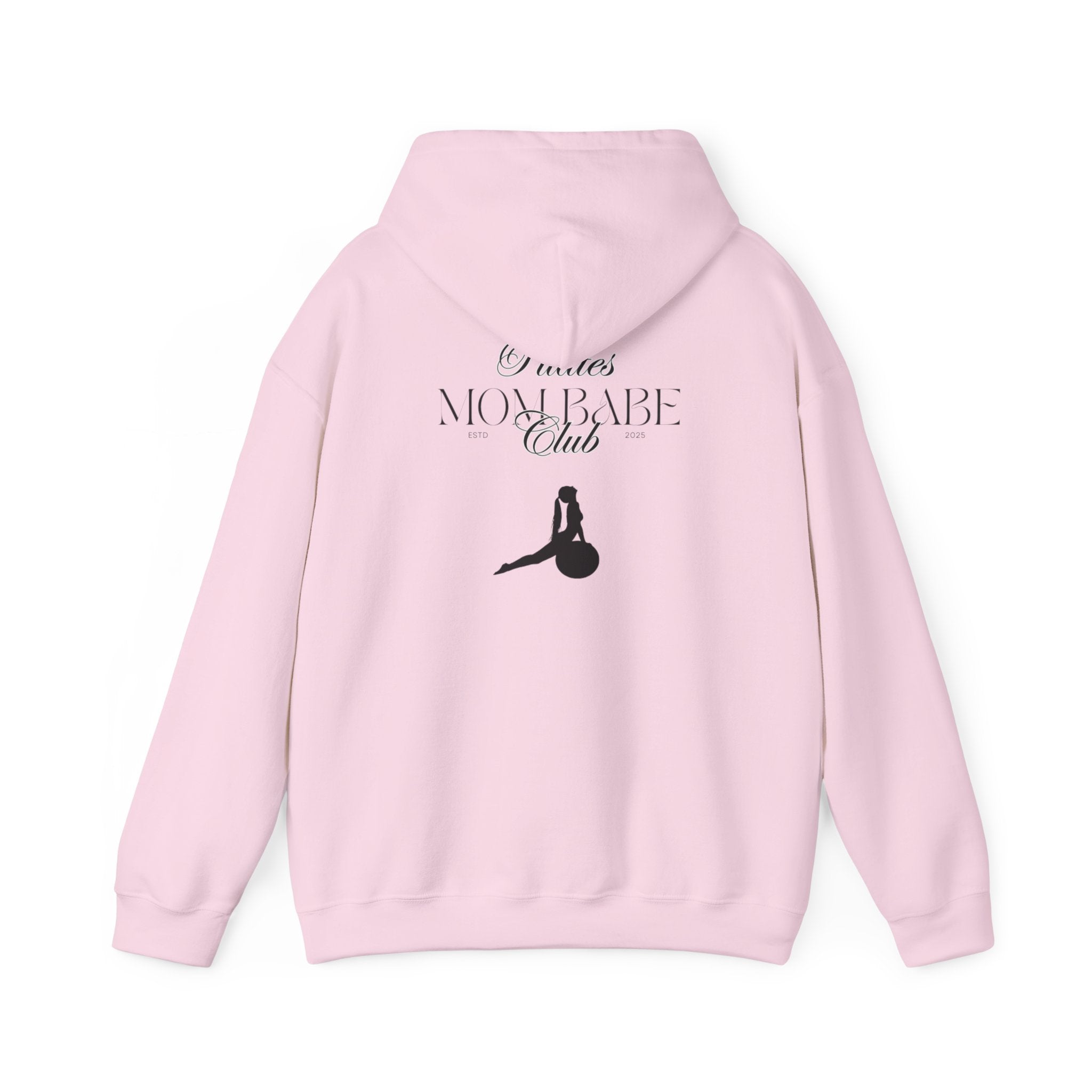 Pilates Mom Babe Club — Workout Graphic Hoodie (Black Print)