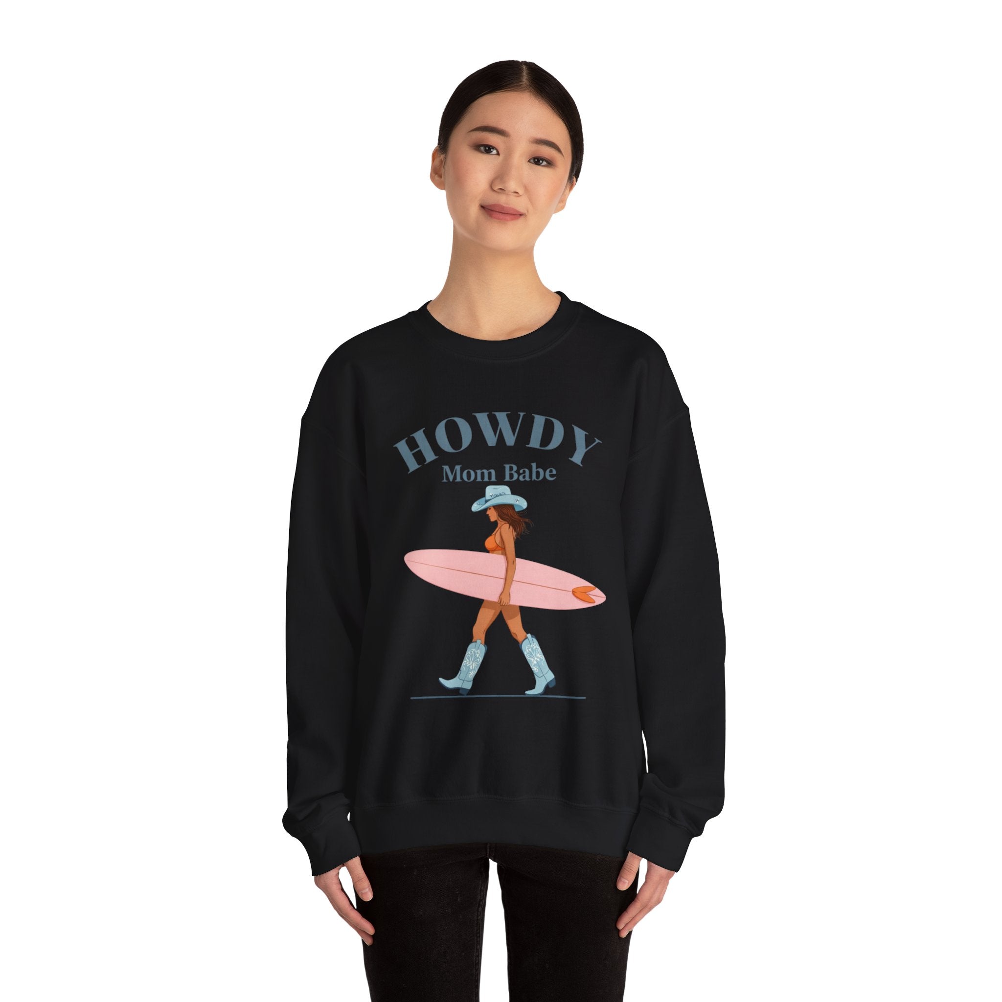 Howdy Mom Babe — Surf Girl Graphic Sweatshirt