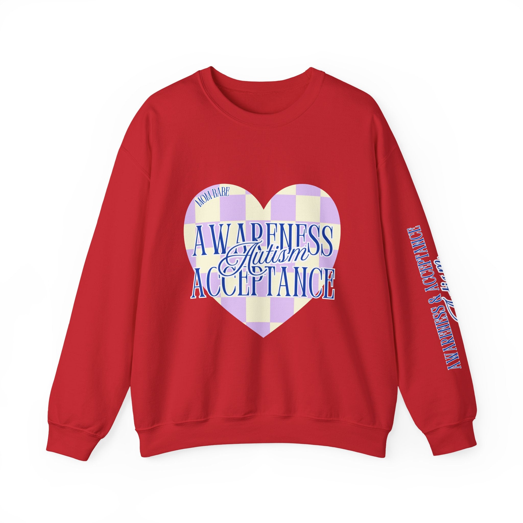 Autism Awareness and Acceptance — Checkered Heart Sweatshirt