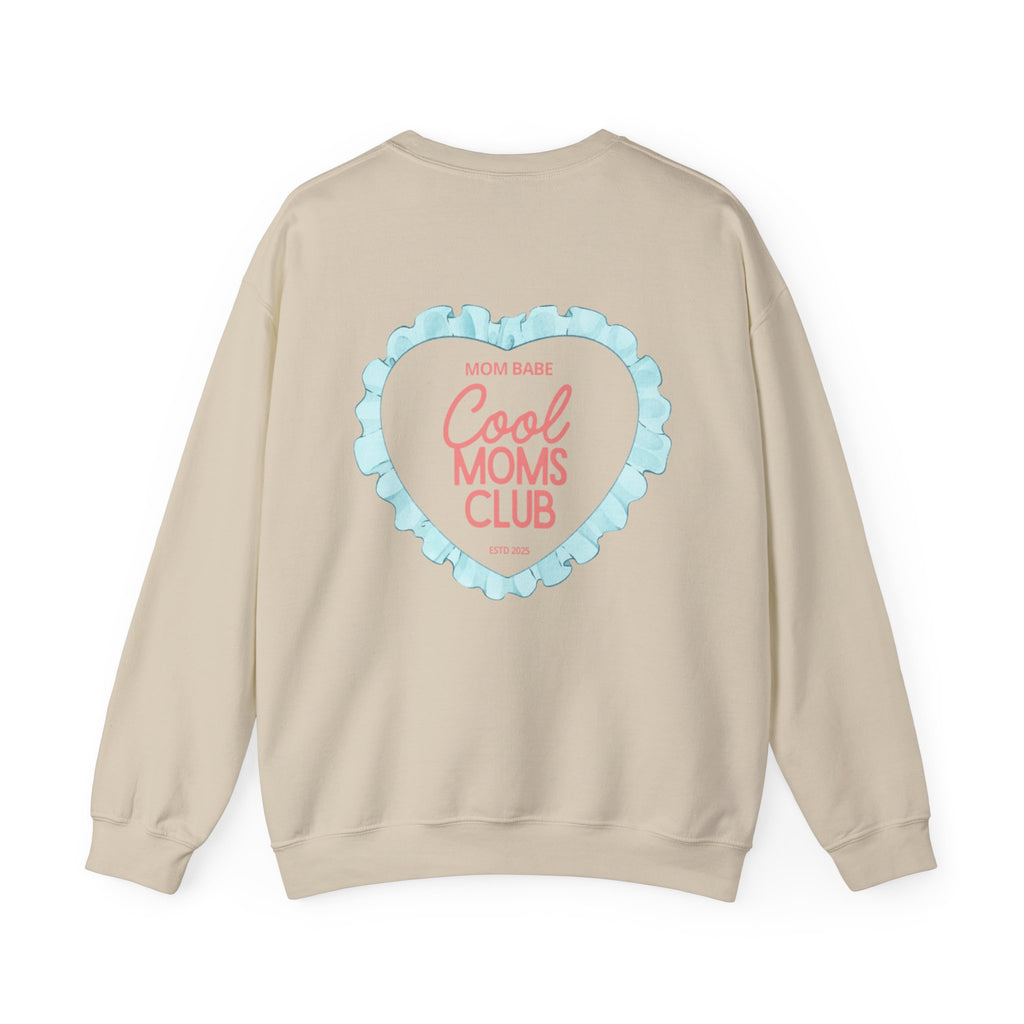 Mom Babe Cool Moms Club - Ruffled Heart Graphic Sweatshirt