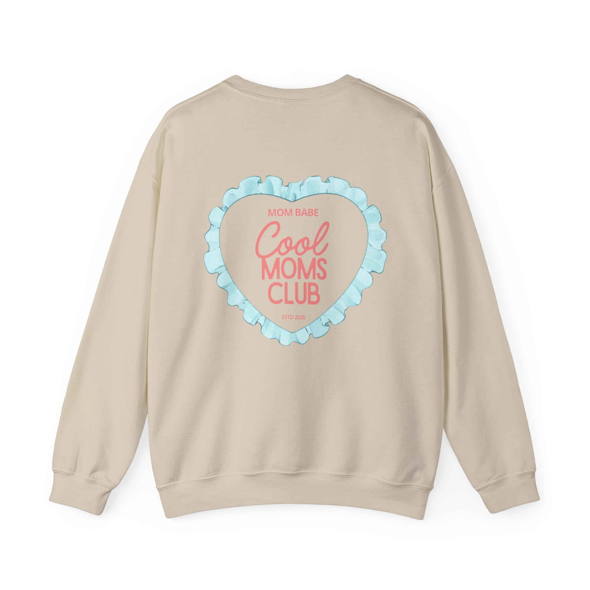 Mom Babe Cool Moms Club - Ruffled Heart Graphic Sweatshirt