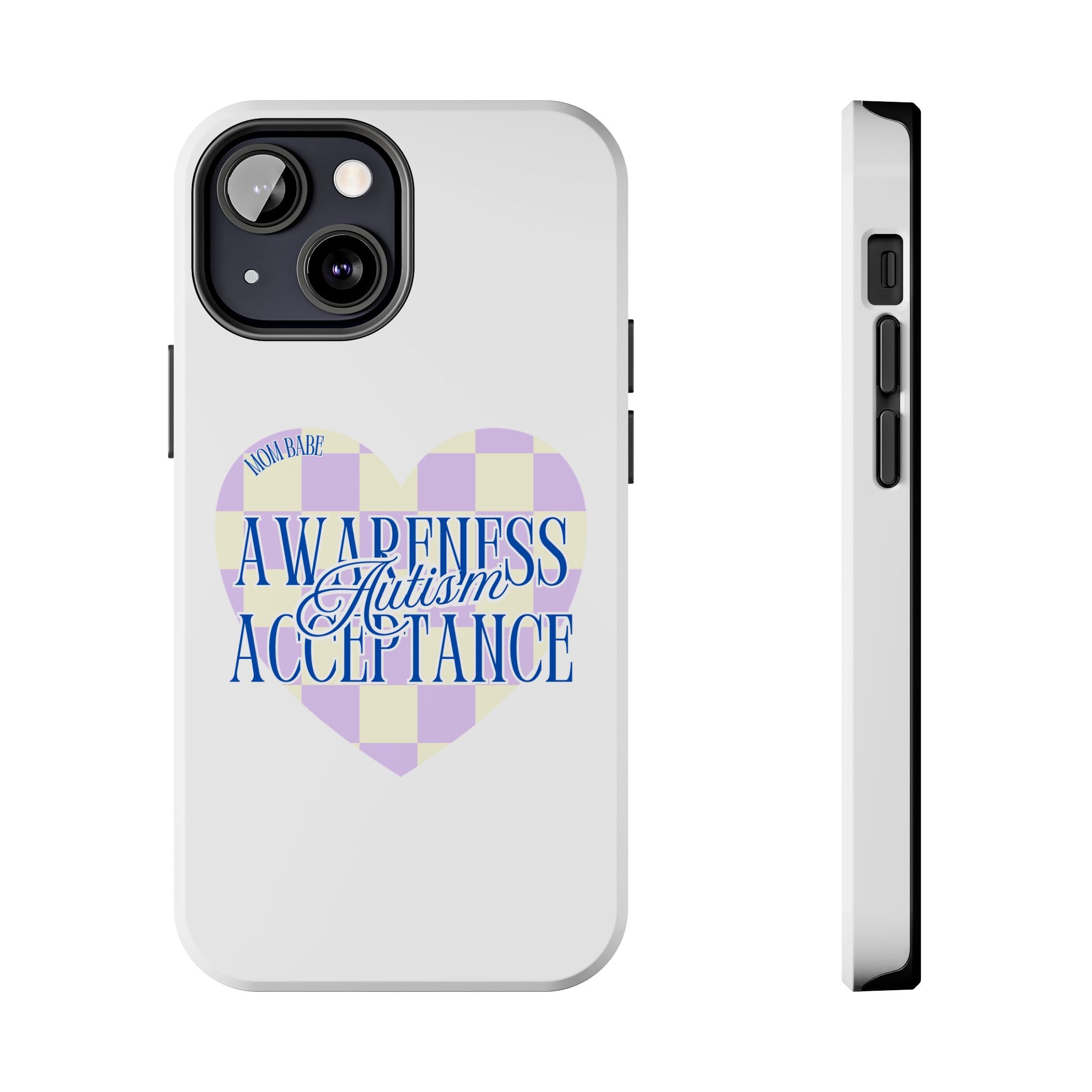 Autism Awareness and Acceptance — Checkered Heart Phone Case