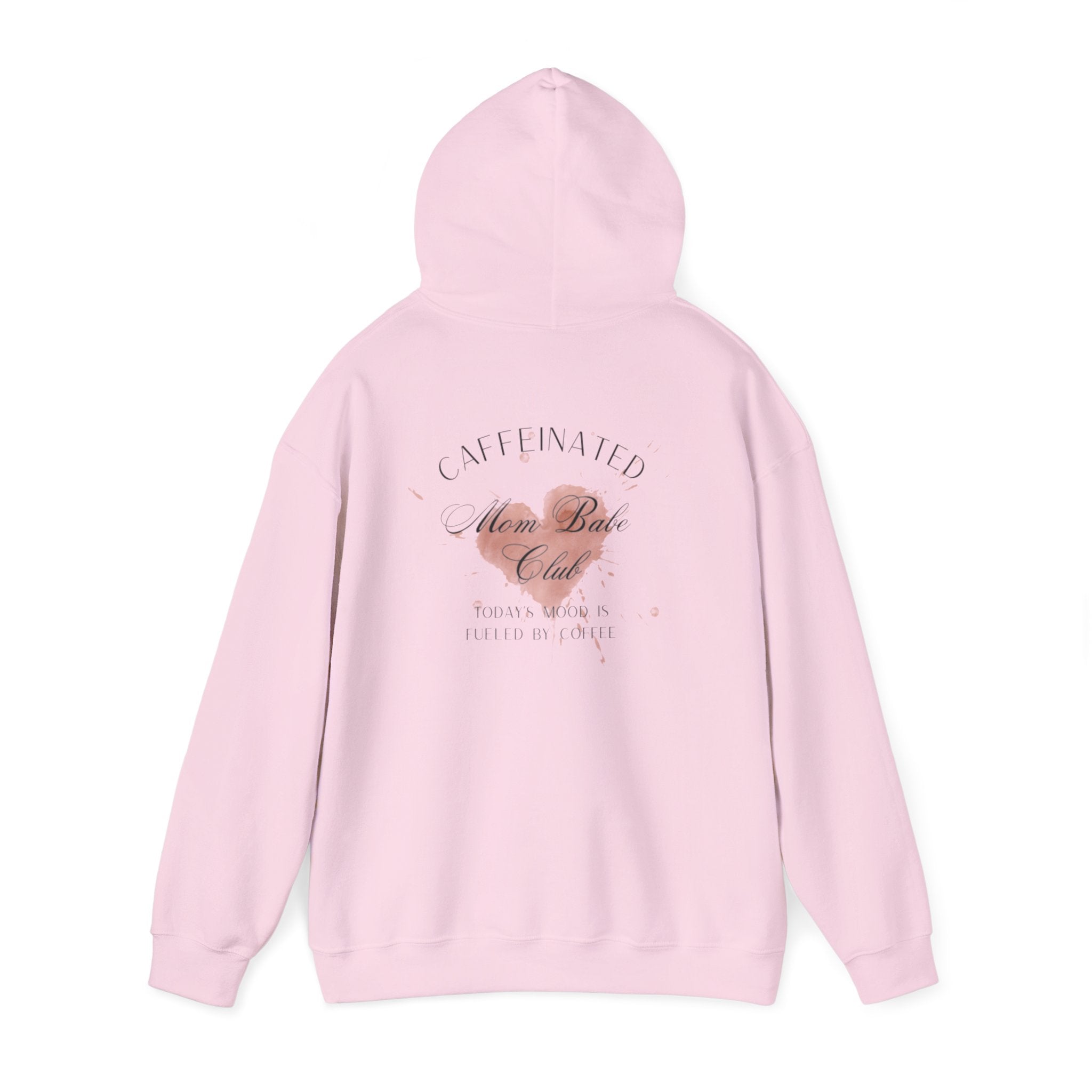 Caffeinated Mom Babe Club - Heart Spill Graphic Hoodie