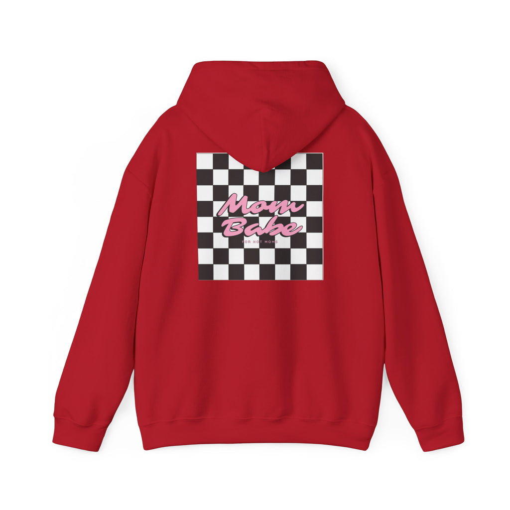 Mom Babe For Hot Moms - Checkered Graphic Hoodie