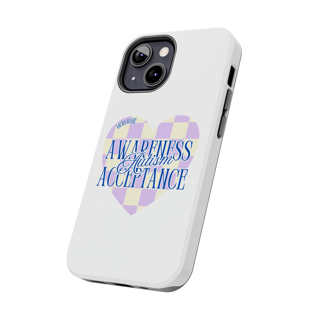 Autism Awareness and Acceptance — Checkered Heart Phone Case
