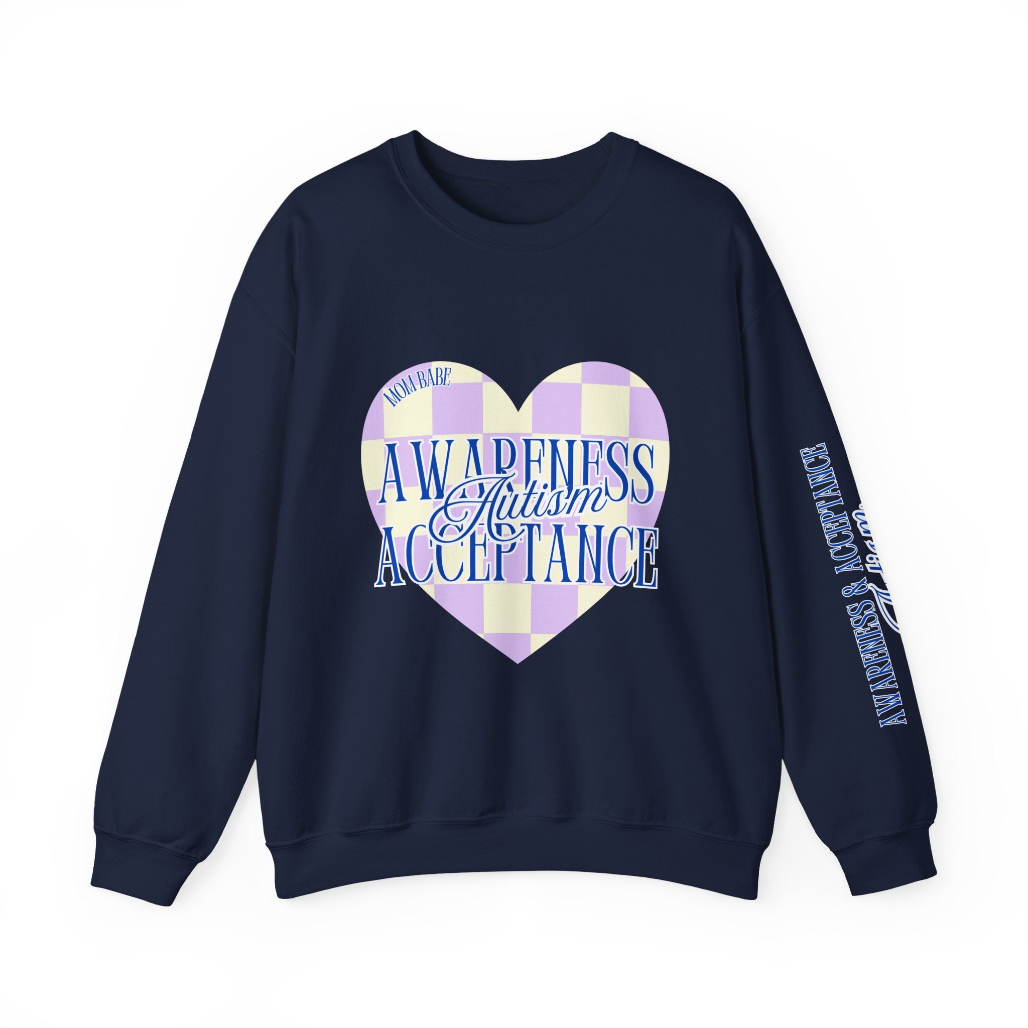 Autism Awareness and Acceptance — Checkered Heart Sweatshirt