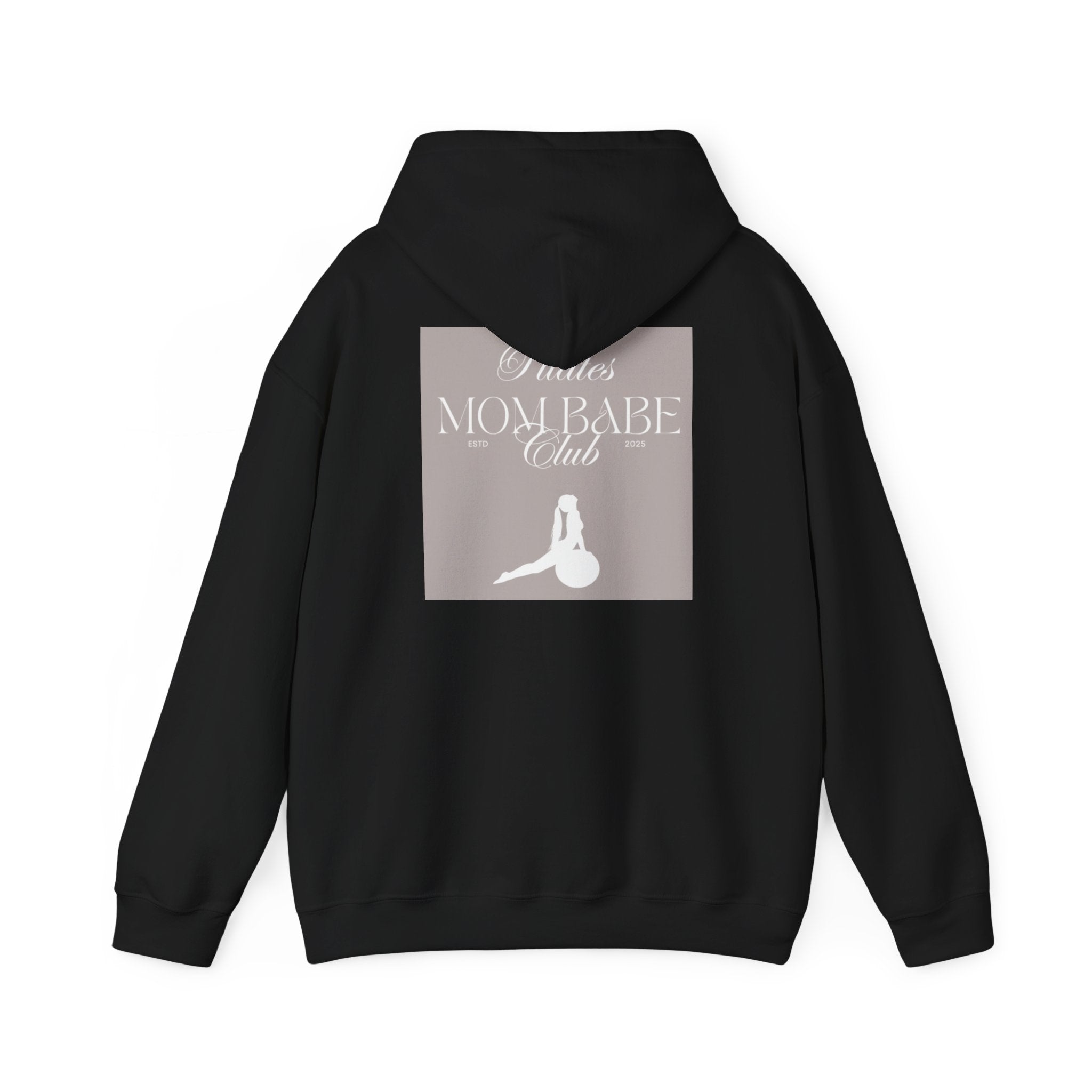 Pilates Mom Babe Club — Workout Graphic Hoodie (White Print)