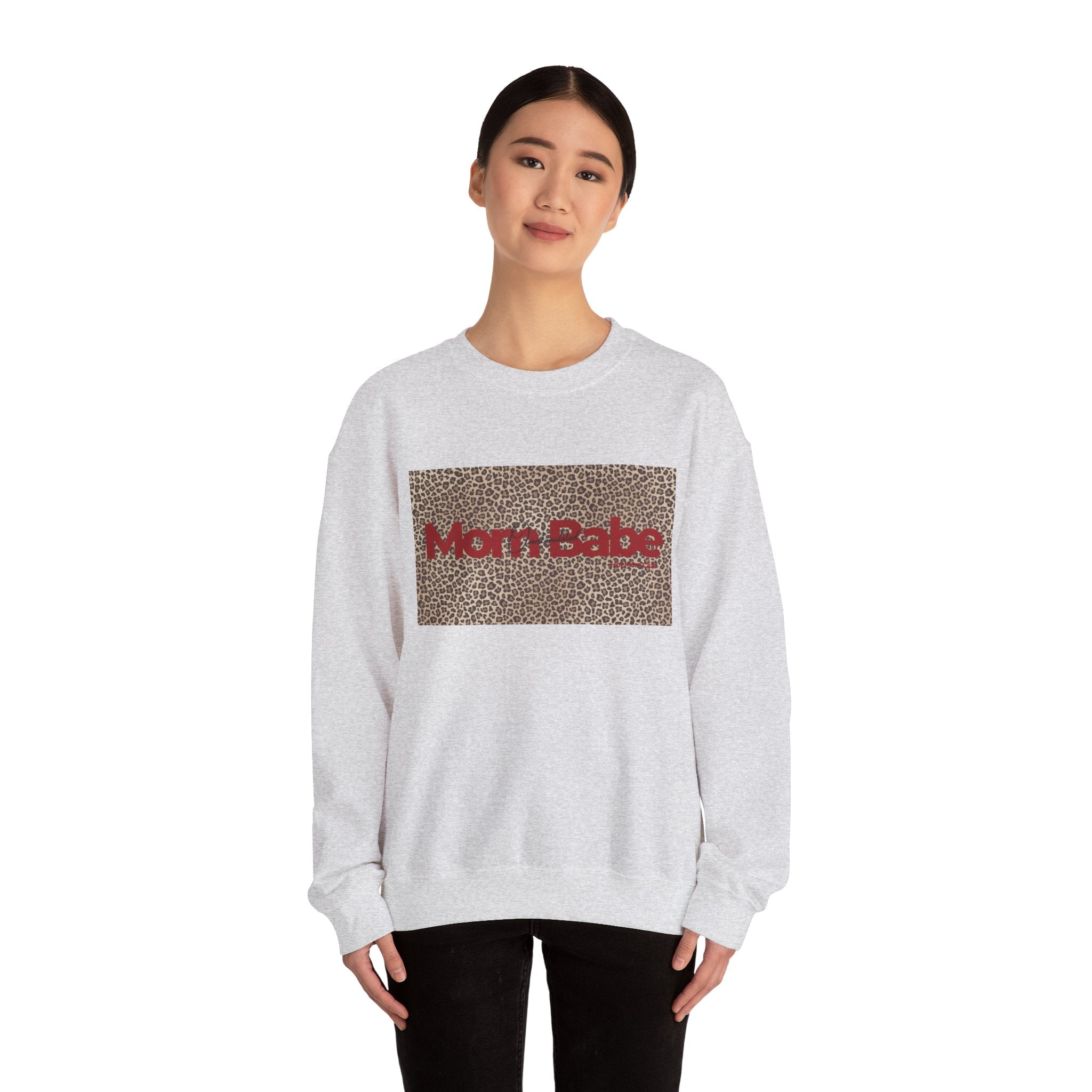 Overstimulated Mom Babe — Leopard Graphic Sweatshirt