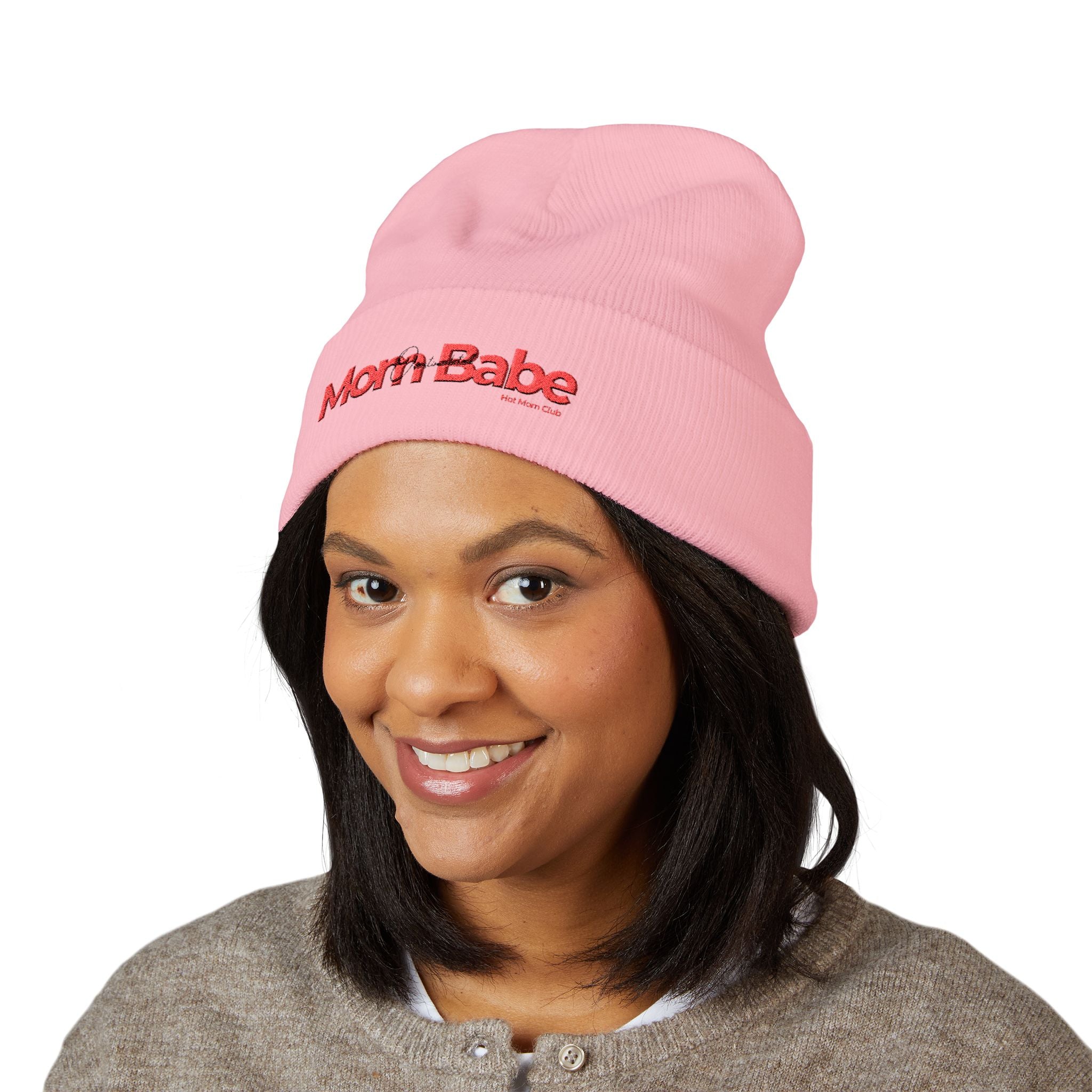 Overstimulated Mom Babes Beanie - Red and Black Embroidery