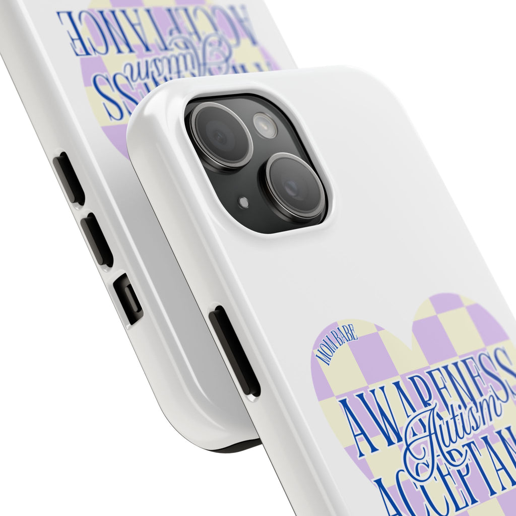 Autism Awareness and Acceptance — Checkered Heart Phone Case