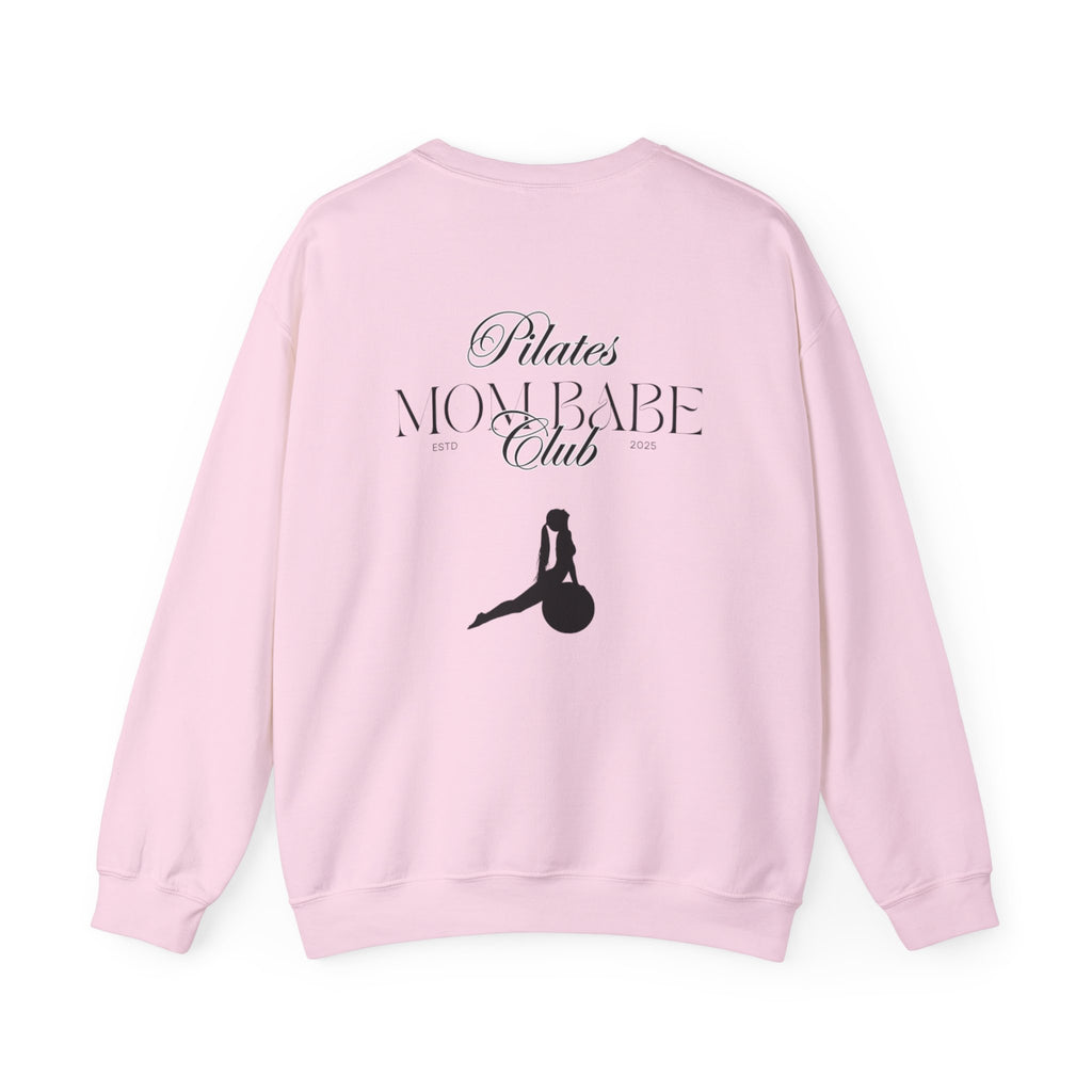 Pilates Mom Babe Club — Workout Graphic Sweatshirt (Black Print)