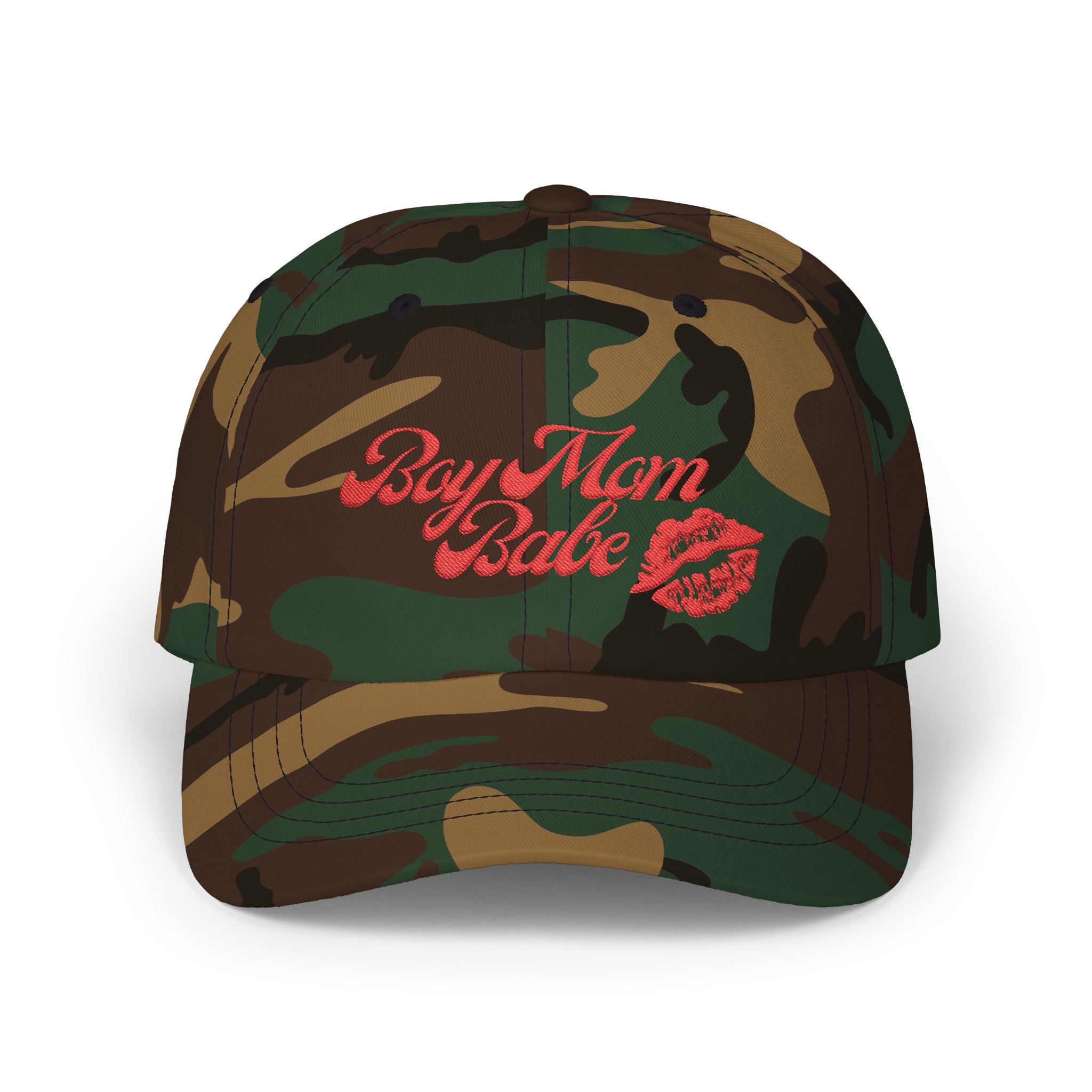 Boy Mom Babe - Kiss Graphic Embroidered Cap