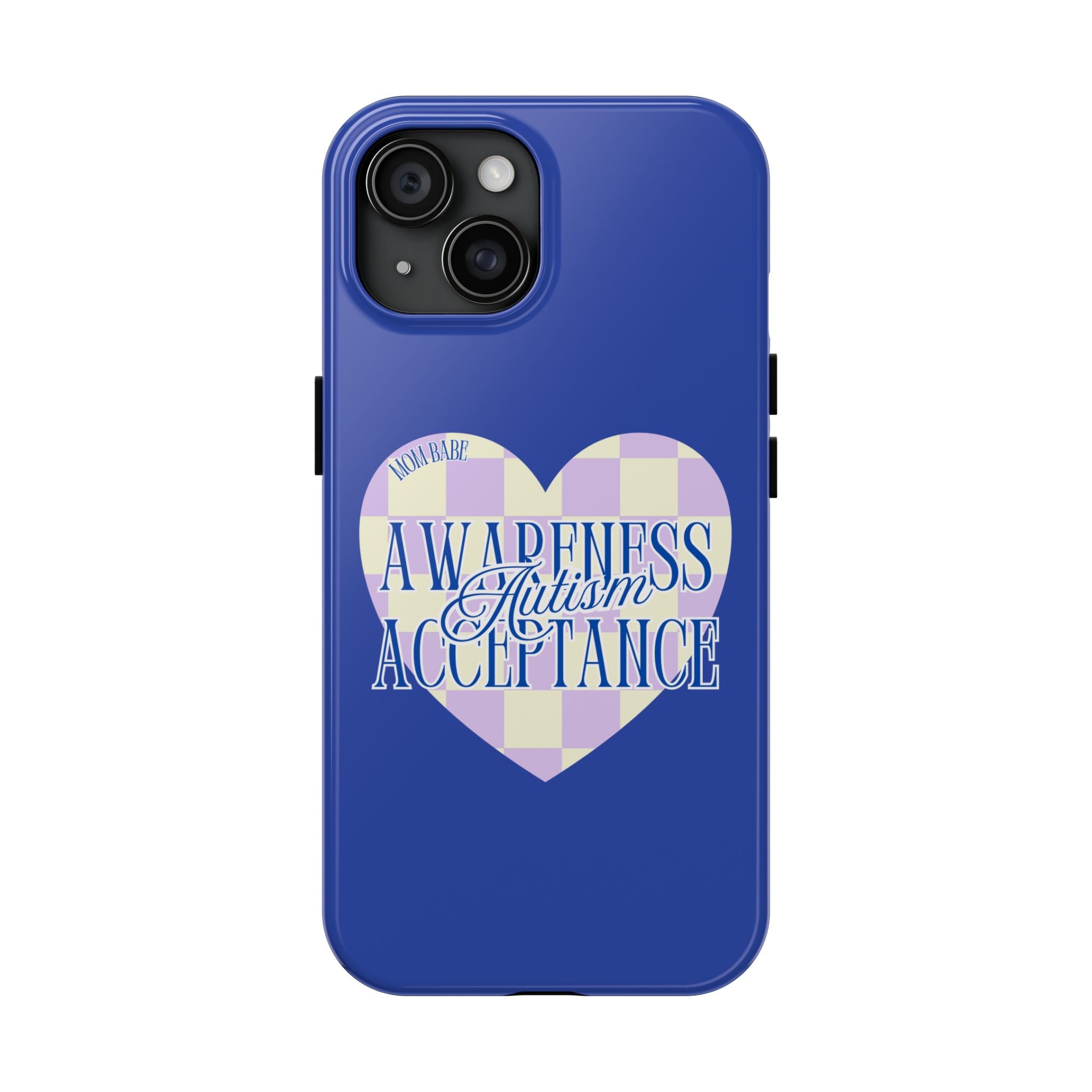 Autism Awareness and Acceptance — Checkered Heart Phone Case