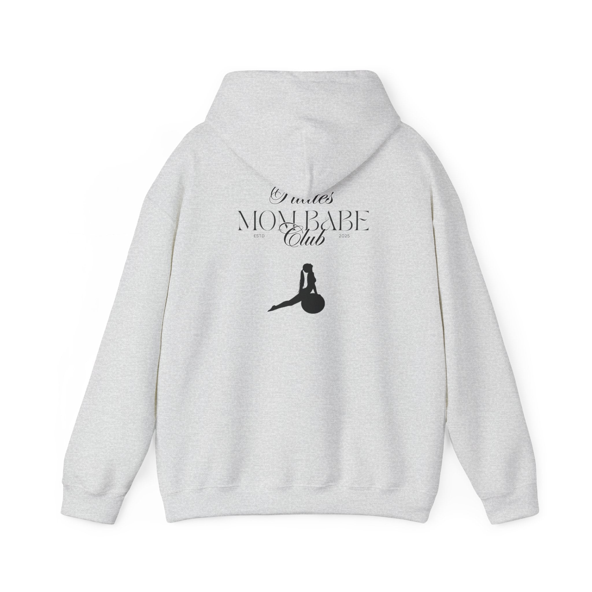 Pilates Mom Babe Club — Workout Graphic Hoodie (Black Print)